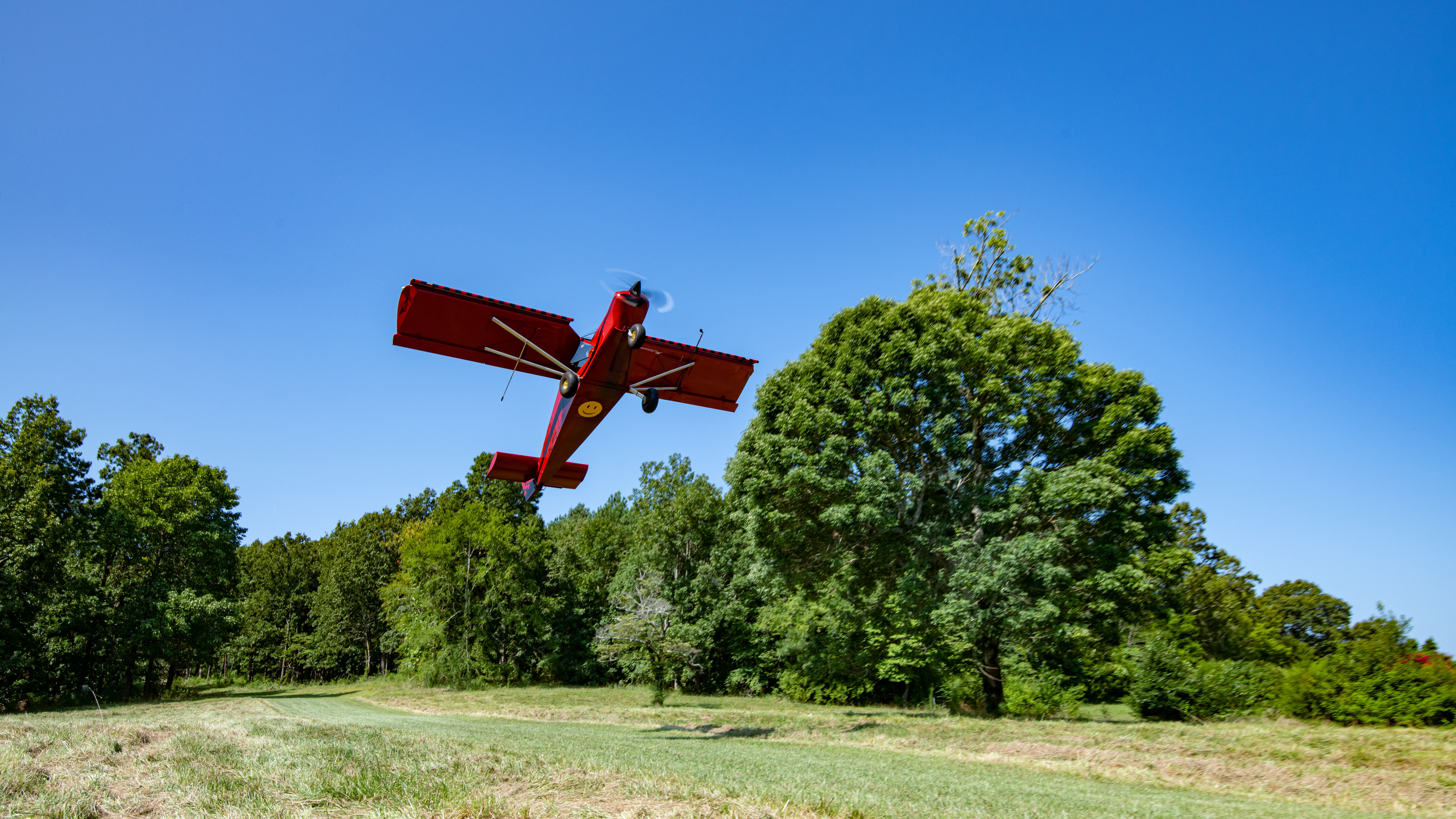 Humberd takes off from his Tennessee farm. He seldom uses more than half of the 350-foot runway for either takeoff or landing.