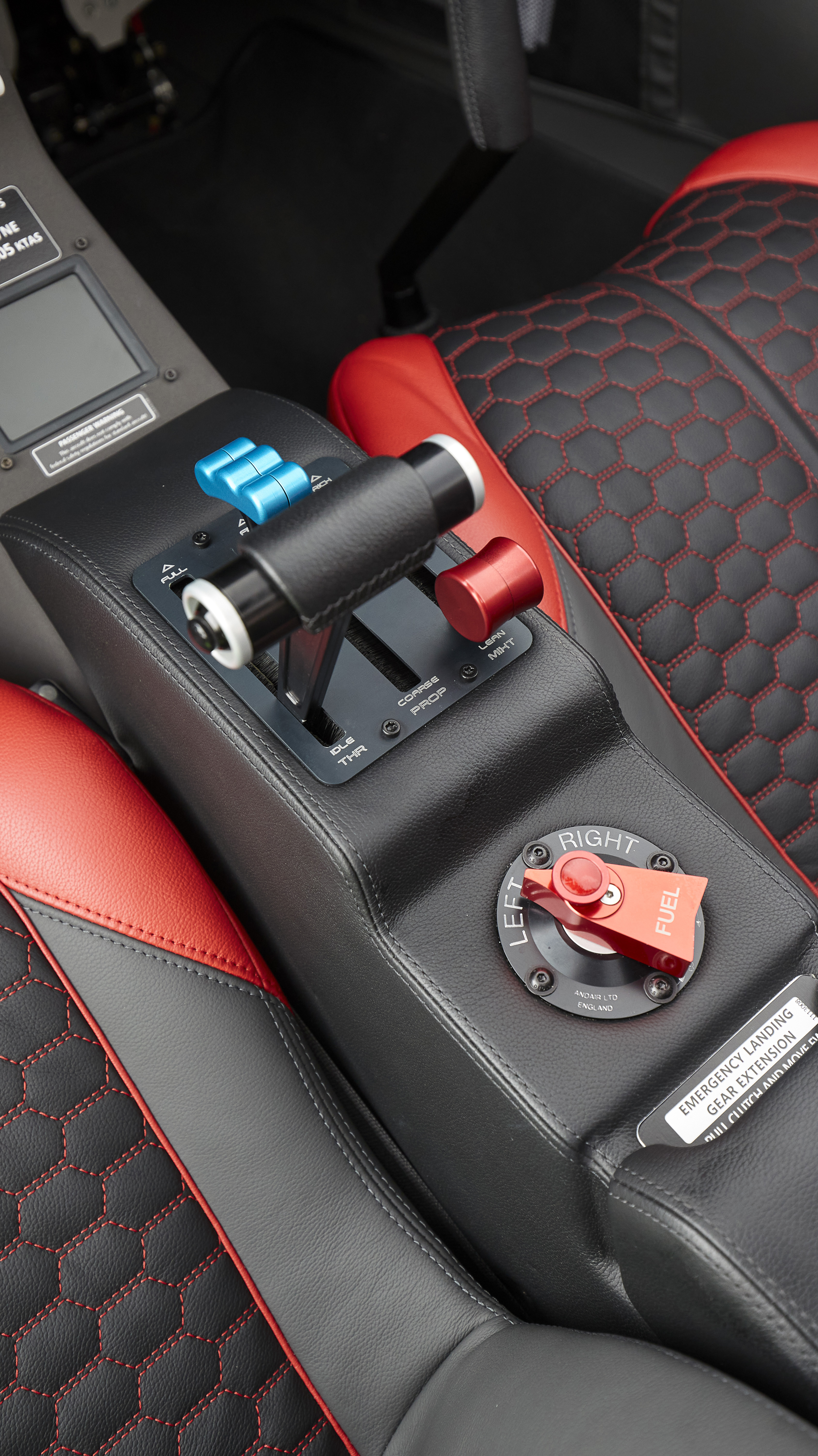 Pilots and passengers sit in semi-reclined positions.