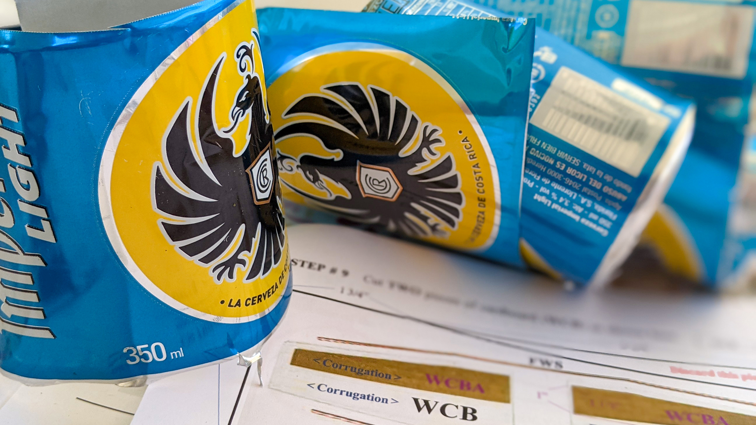 Designer Wayne Mathis created plans for constructing more than 50 types of aircraft models from the builder's choice of soda or beer cans.