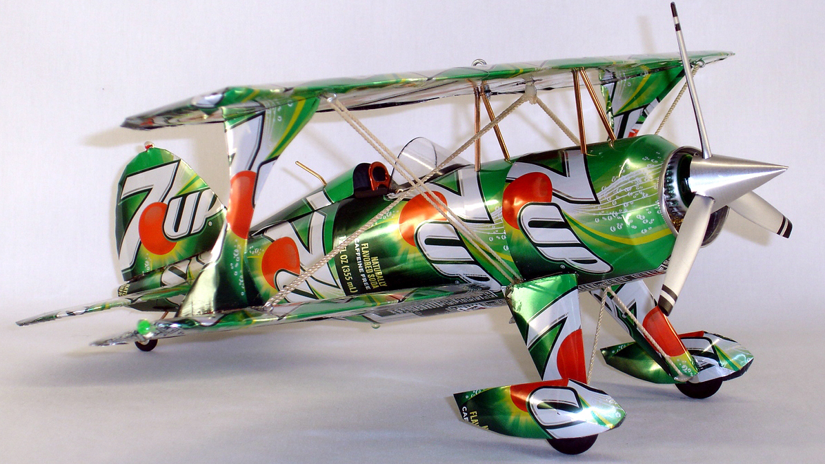 A 7-Up biplane.