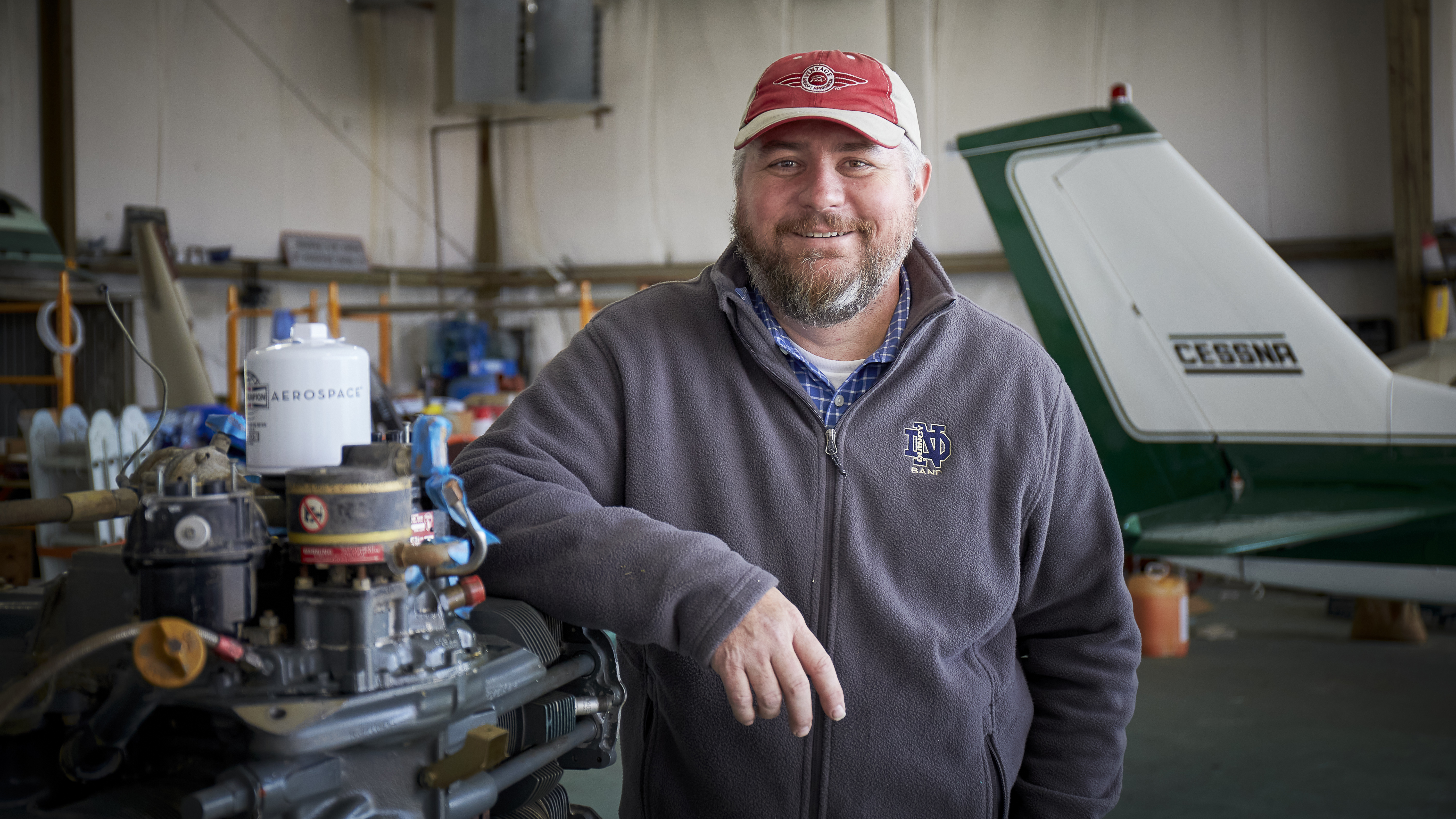 Ozment in his restoration shop.