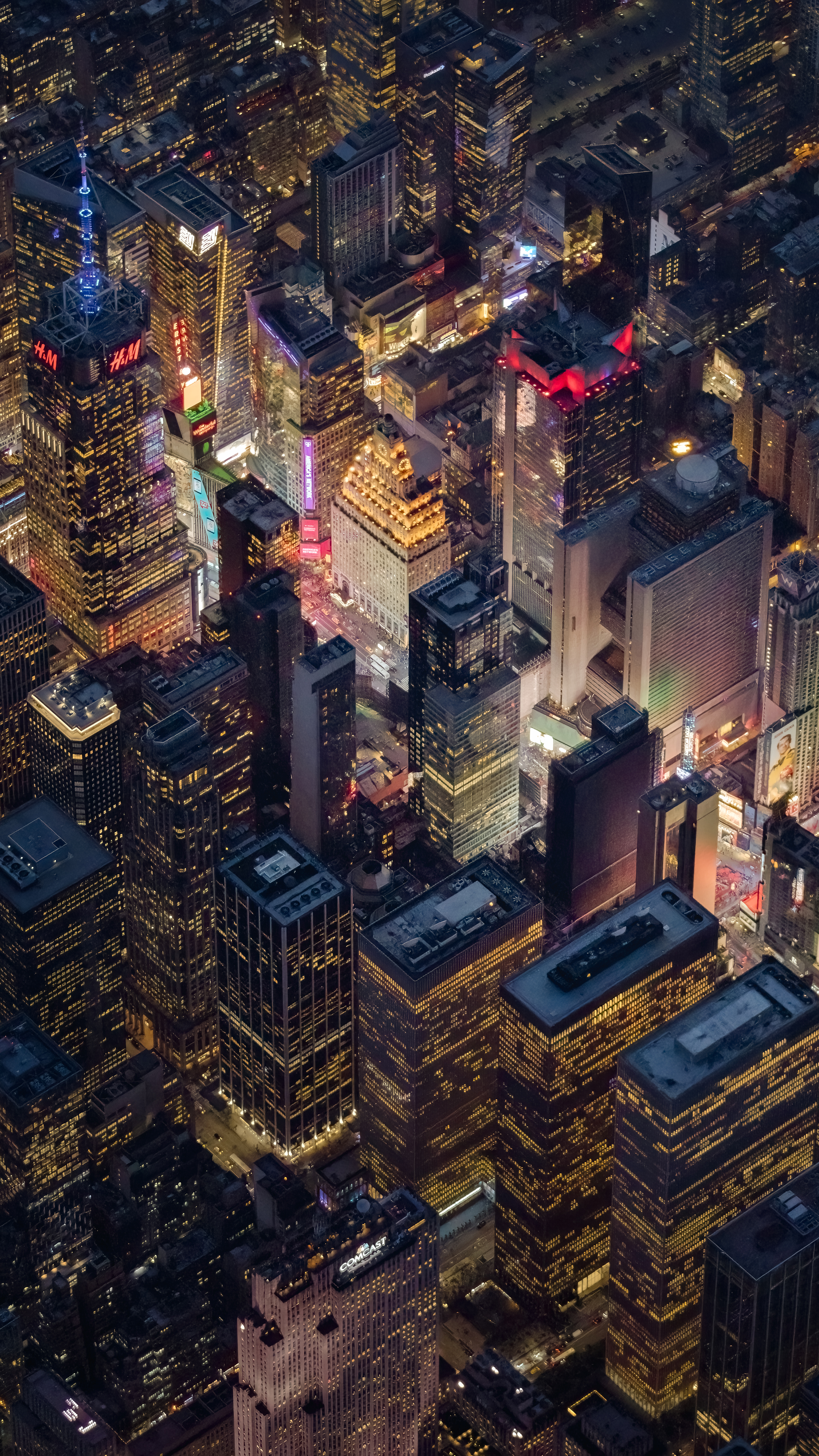 Seibert used a 70-200mm lens from 7,500 feet to compress the depth of the buildings as the photo platform circled above Times Square. "I wanted a blue-hour feel in the brief time after the sun sets, but when there's still some ambient light. The light is constantly changing during those few minutes, so you have to constantly be on guard to change your aperture, shutter speed, and ISO. My goal is always to get the image as still and sharp as if I was standing on the ground; but from a moving, vibrating, aircraft buffeted by wind."