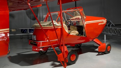 One-quarter rear right side view of the roadable portion of the Continental Inc FA-3 Airphibian [Fulton Airphibian FA-3-101] (r/n N74154) (A19600127000) on display at the Smithsonian National Air and Space Museum Udvar-Hazy Center, Chantilly, Virginia