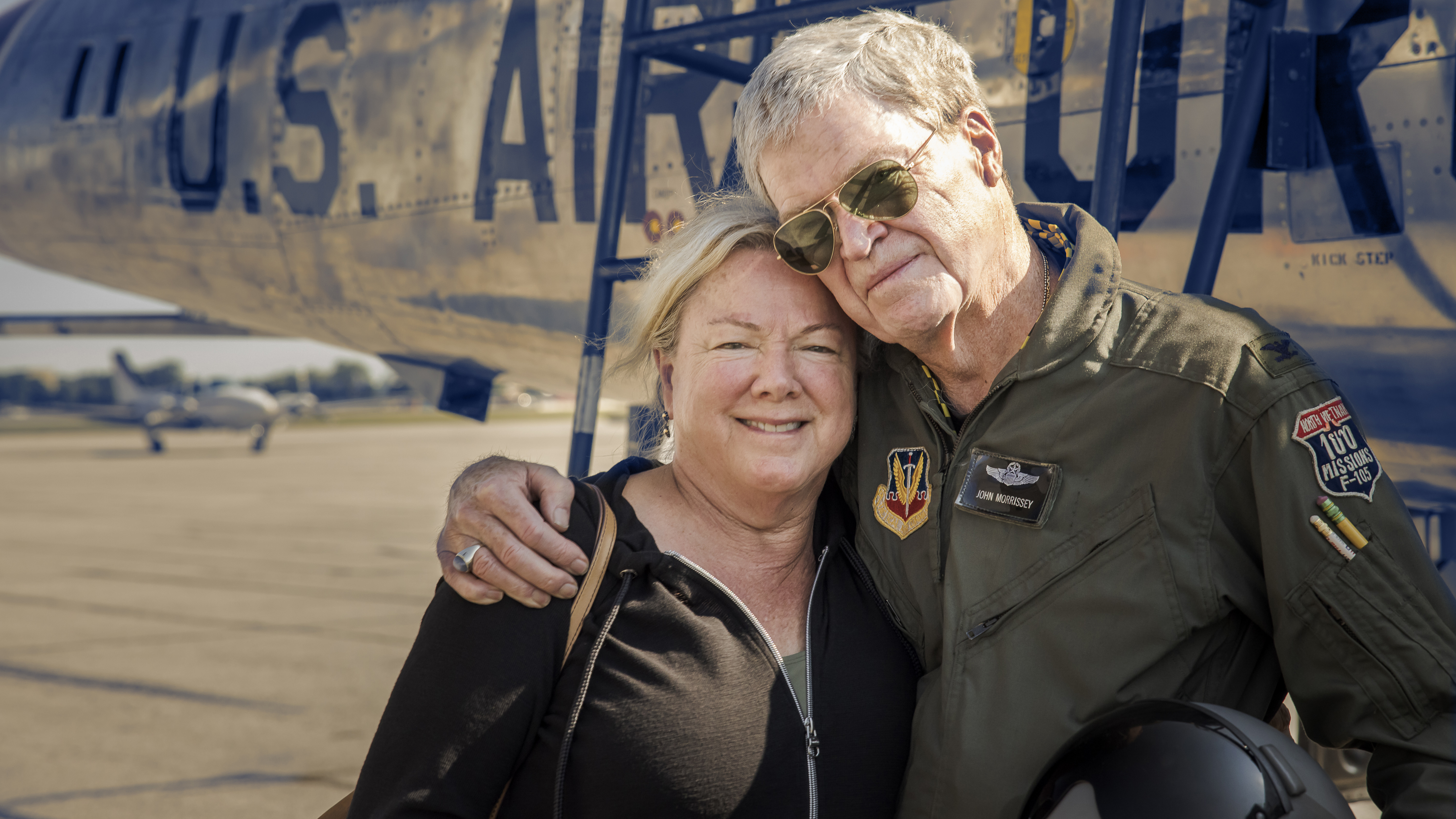 John Morrissey with his wife Linda Meyers Morrissey (1996 Womens U.S Aerobatic Team and who helped John organize the Ashland training camps, which continue annually and are regaled as one of the best-kept secrets of aerobatics.)