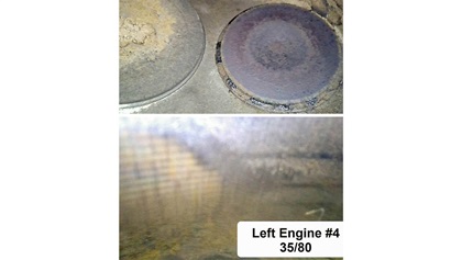 Left engine cylinder number 4, compression is 35/80.