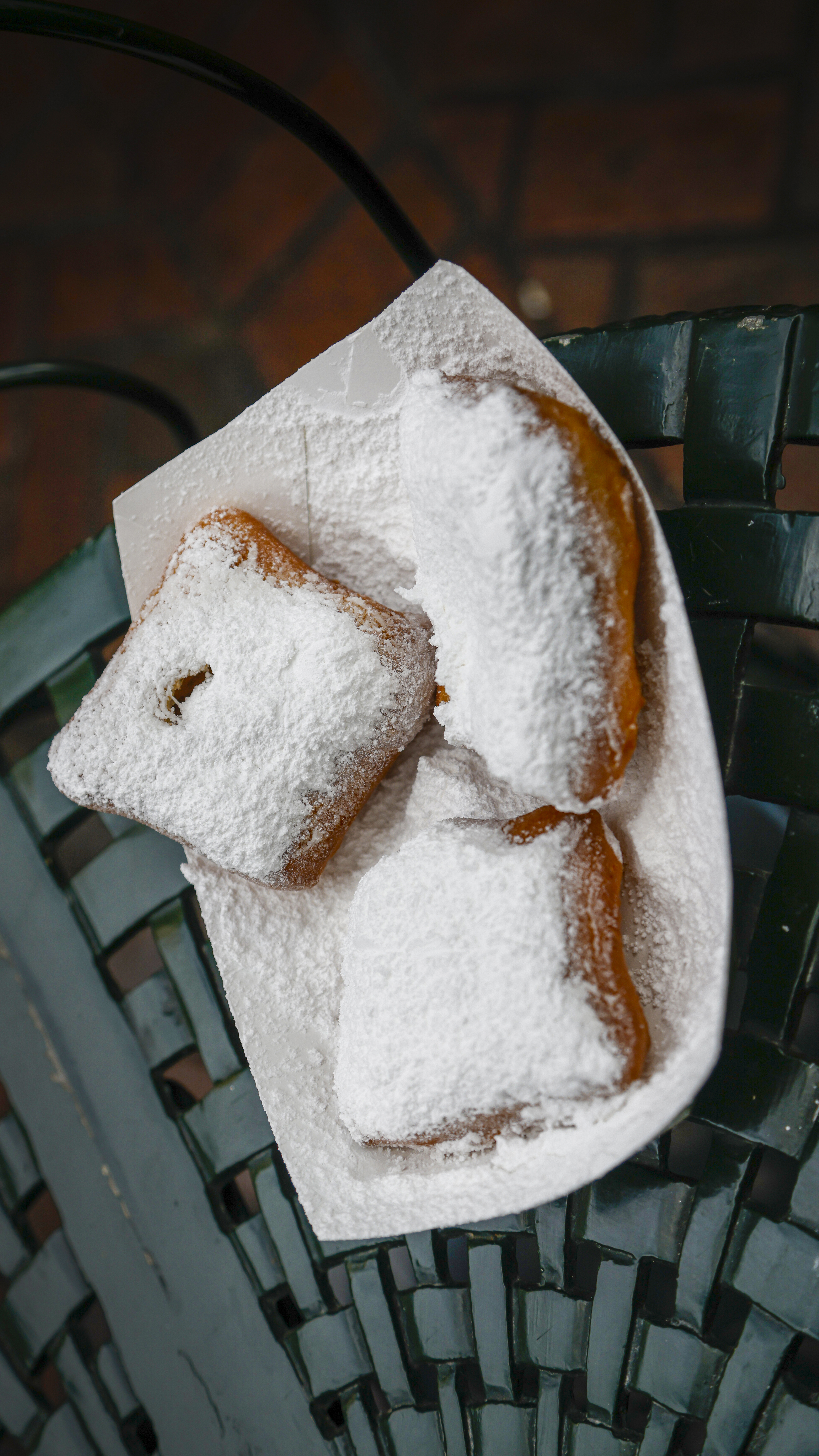 Beignets covered with powdered sugar