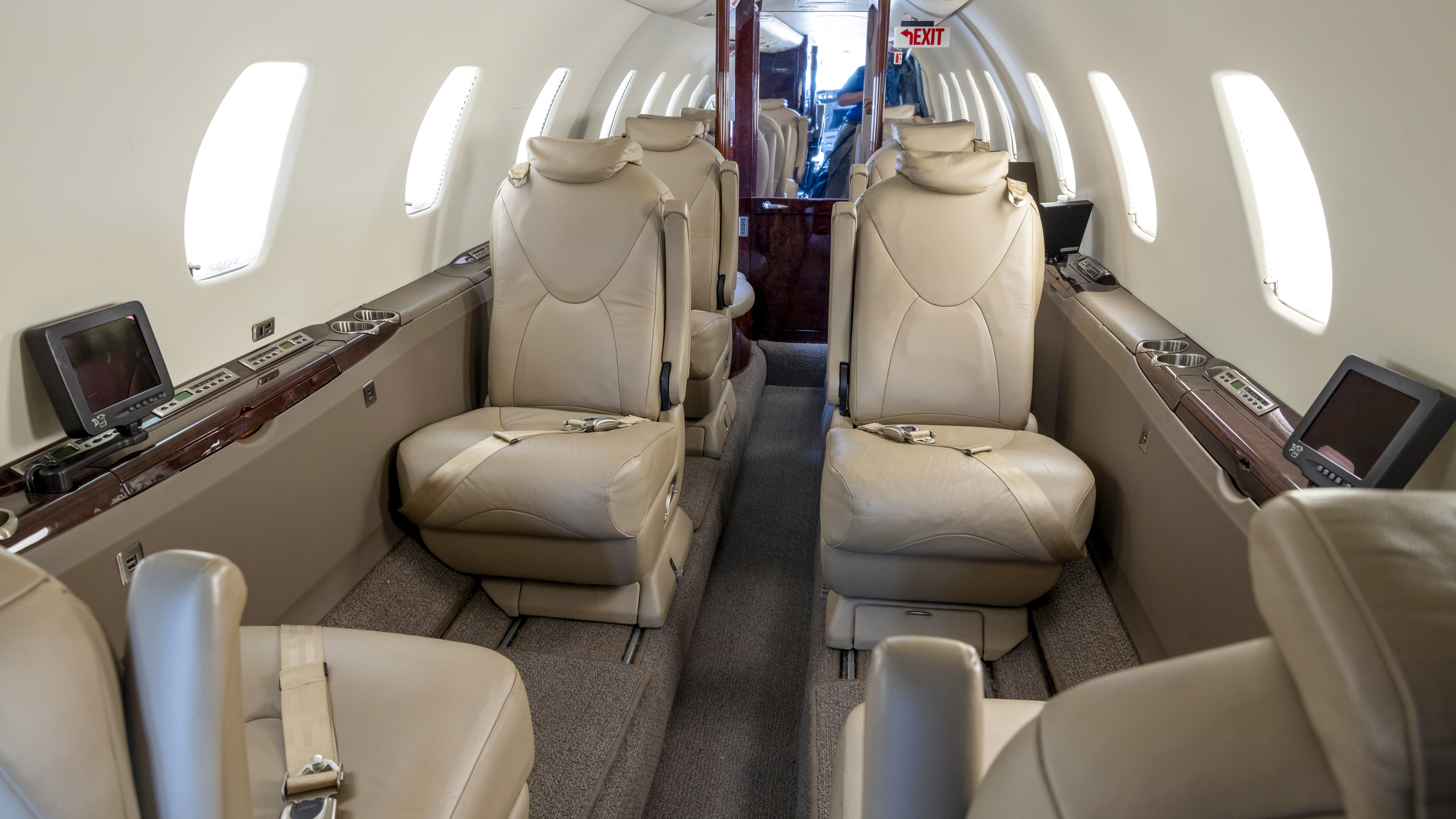 Garmin’s 2005 development airplane has been fully refurbished with an upgraded interior that includes entertainment options at each seat.

