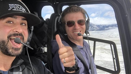 ...to the pair flying a Bell 505 from Bozeman, Montana, to Santa Monica.