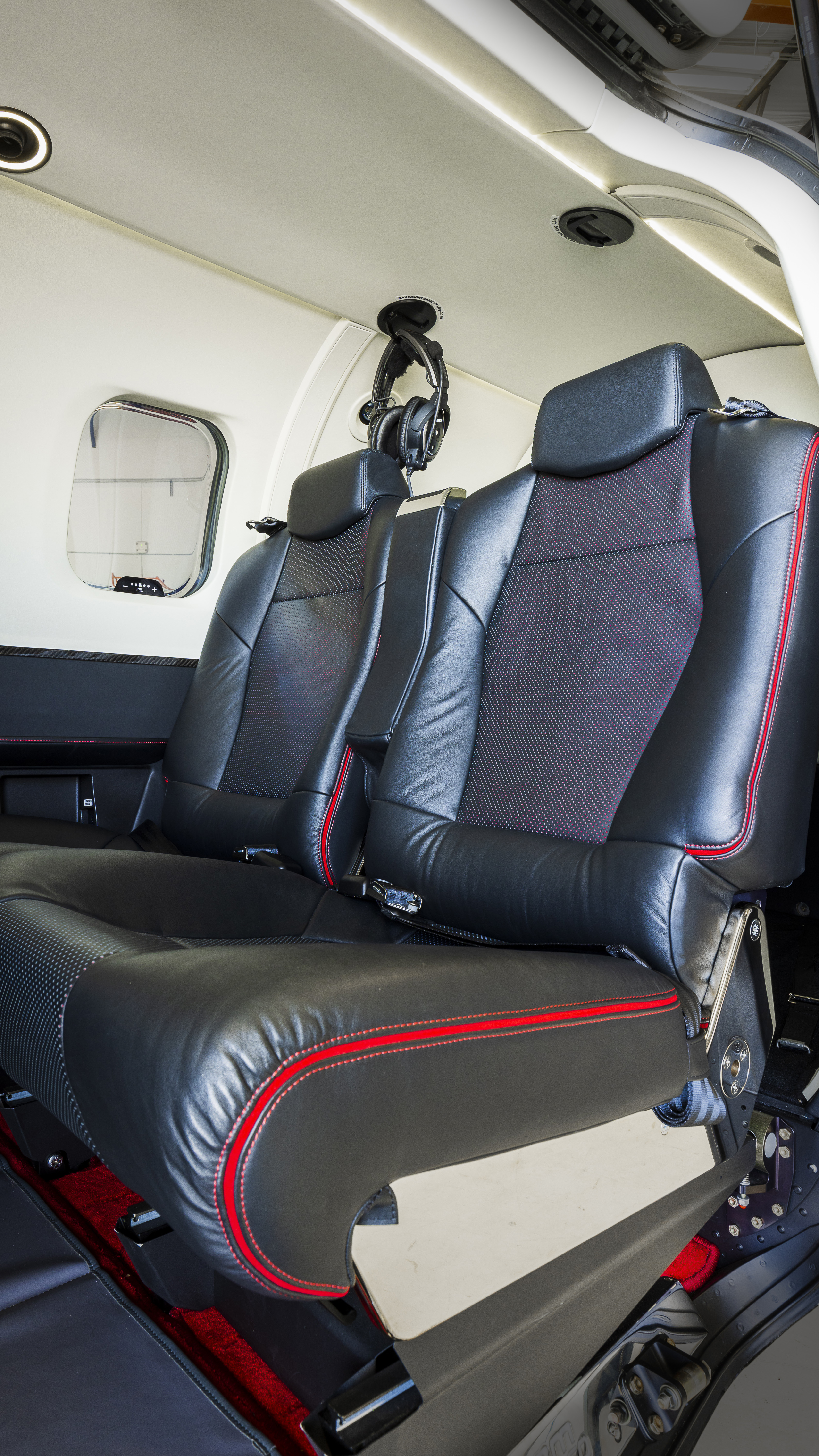 The Prestige cabin has upgraded seats with Ultrasuede sides. Interiors can be ordered in eight different color themes.