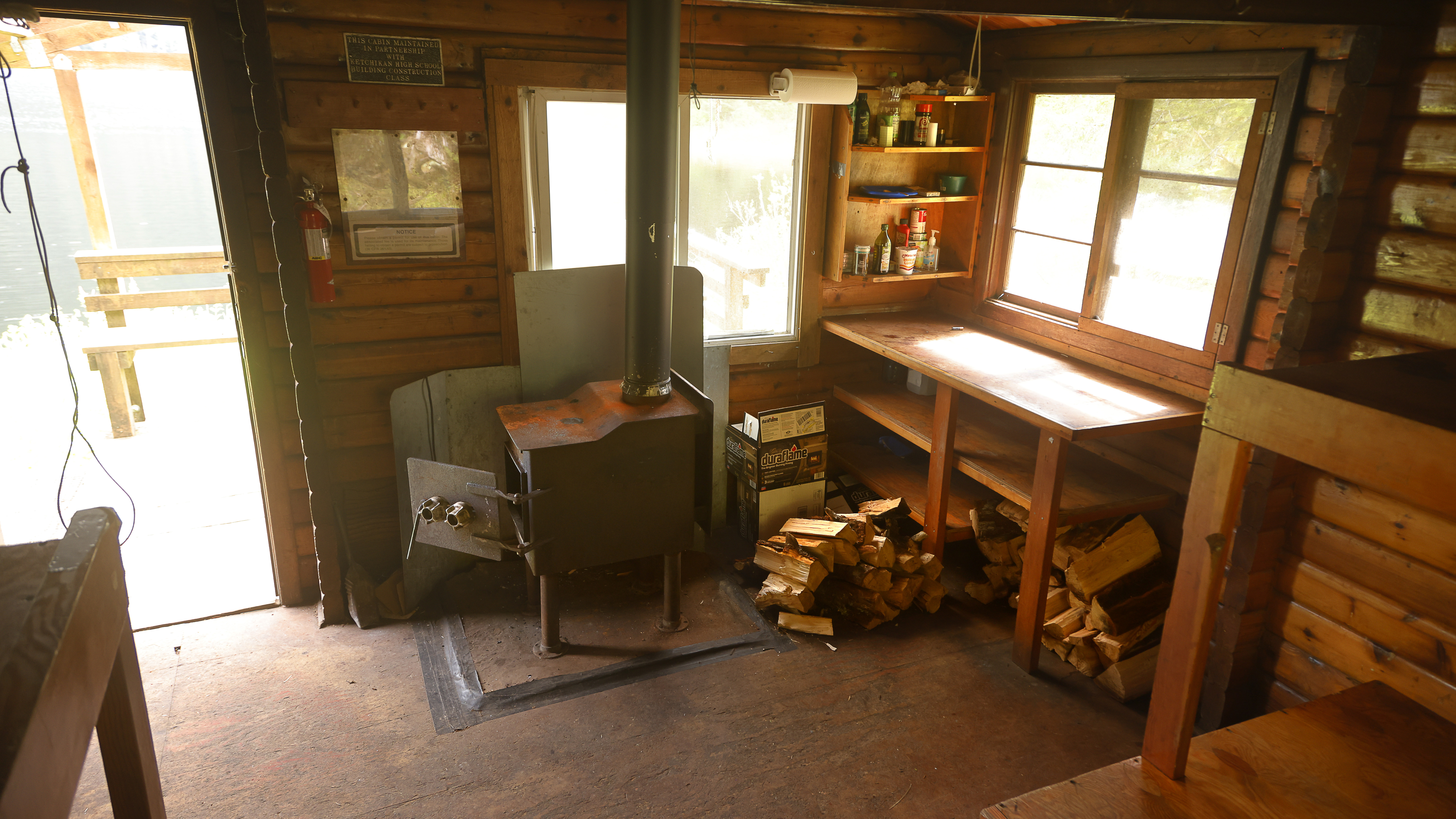 Previous cabin residents left lots of split wood for the stove—a high form of cabin courtesy. 