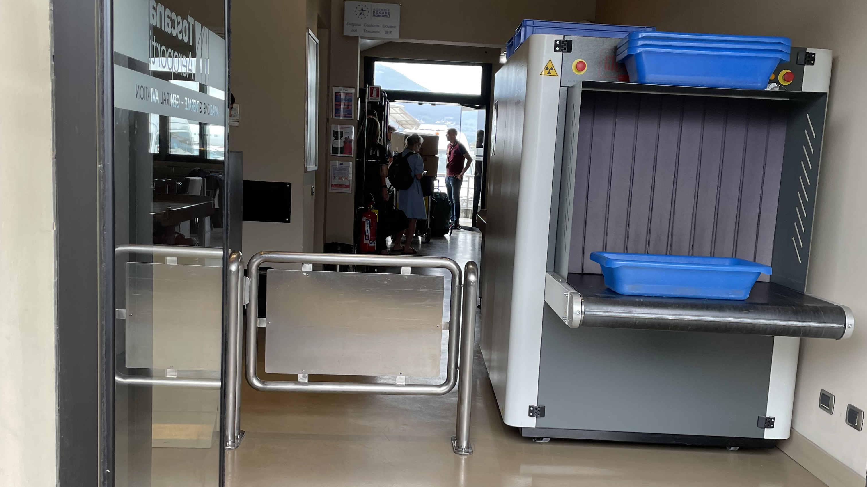 Get used to loading everything through a metal detector at nearly every stop.