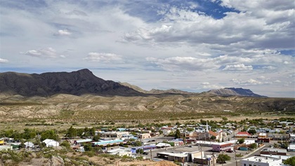 An aerial view of the town.