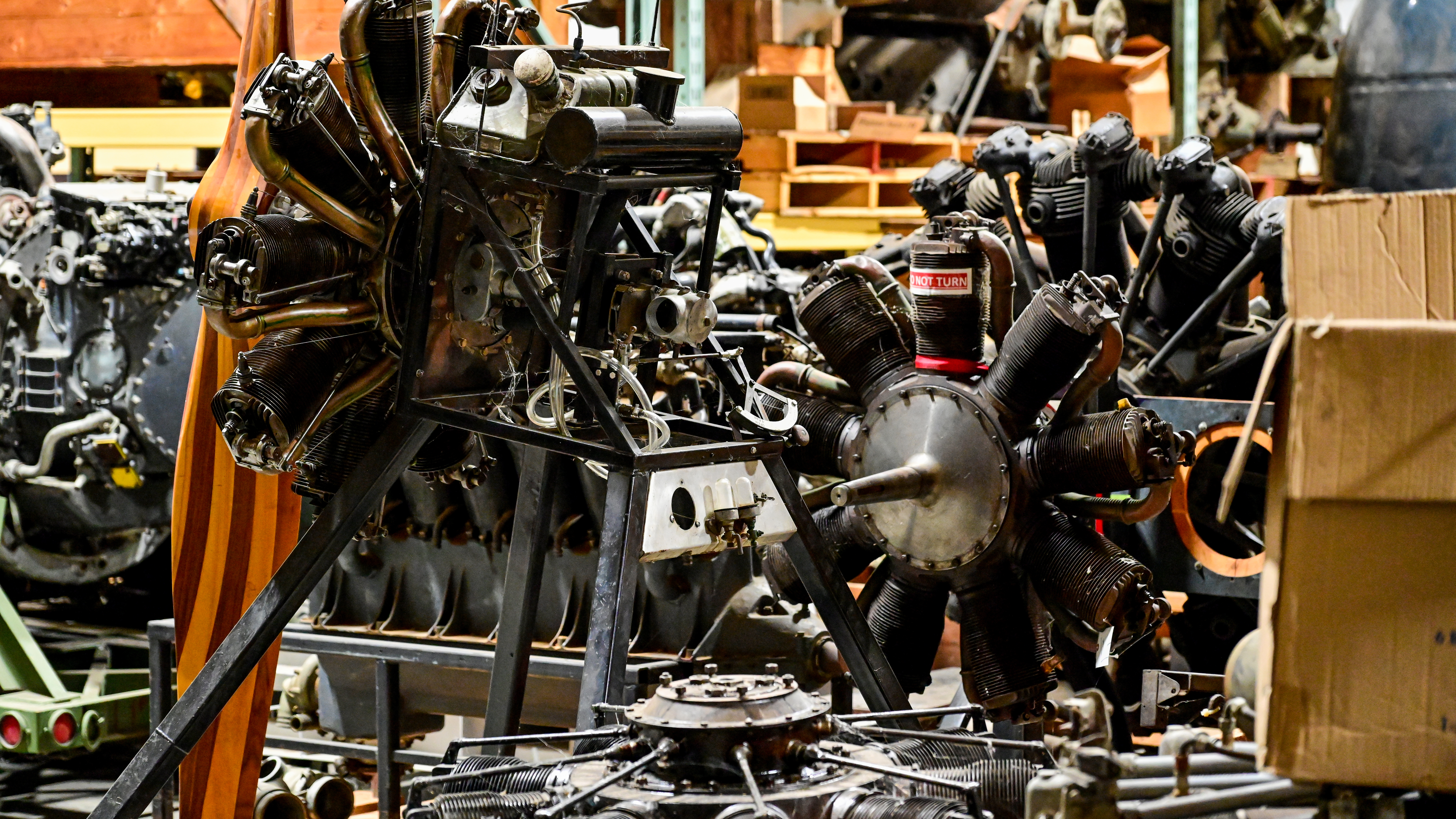 The collection of aircraft parts is mind-boggling.