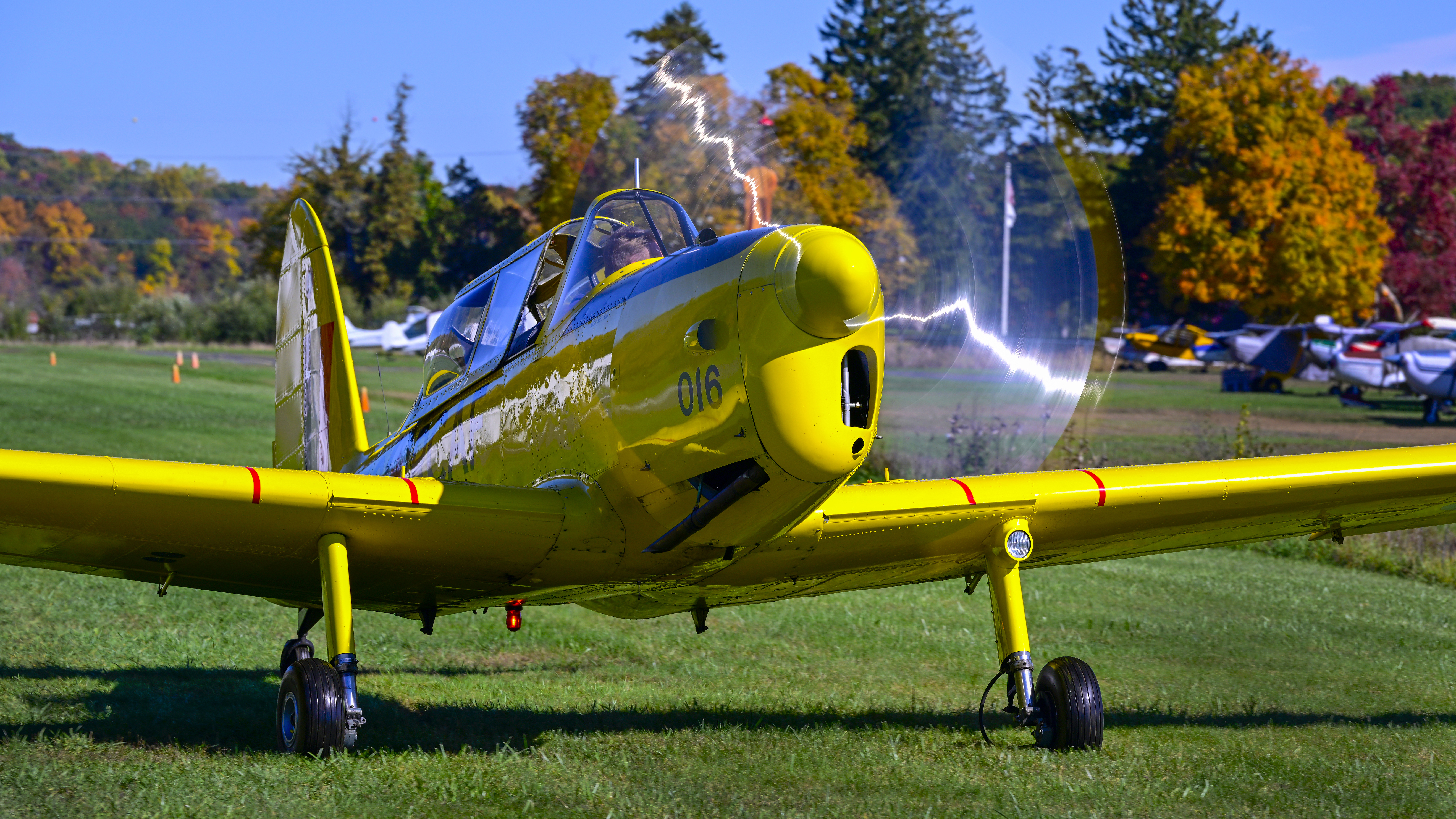 You too can fly a (poor man’s) Spitfire off the grass at Andover, New Jersey—it’s almost like a Royal Air Force airfield.