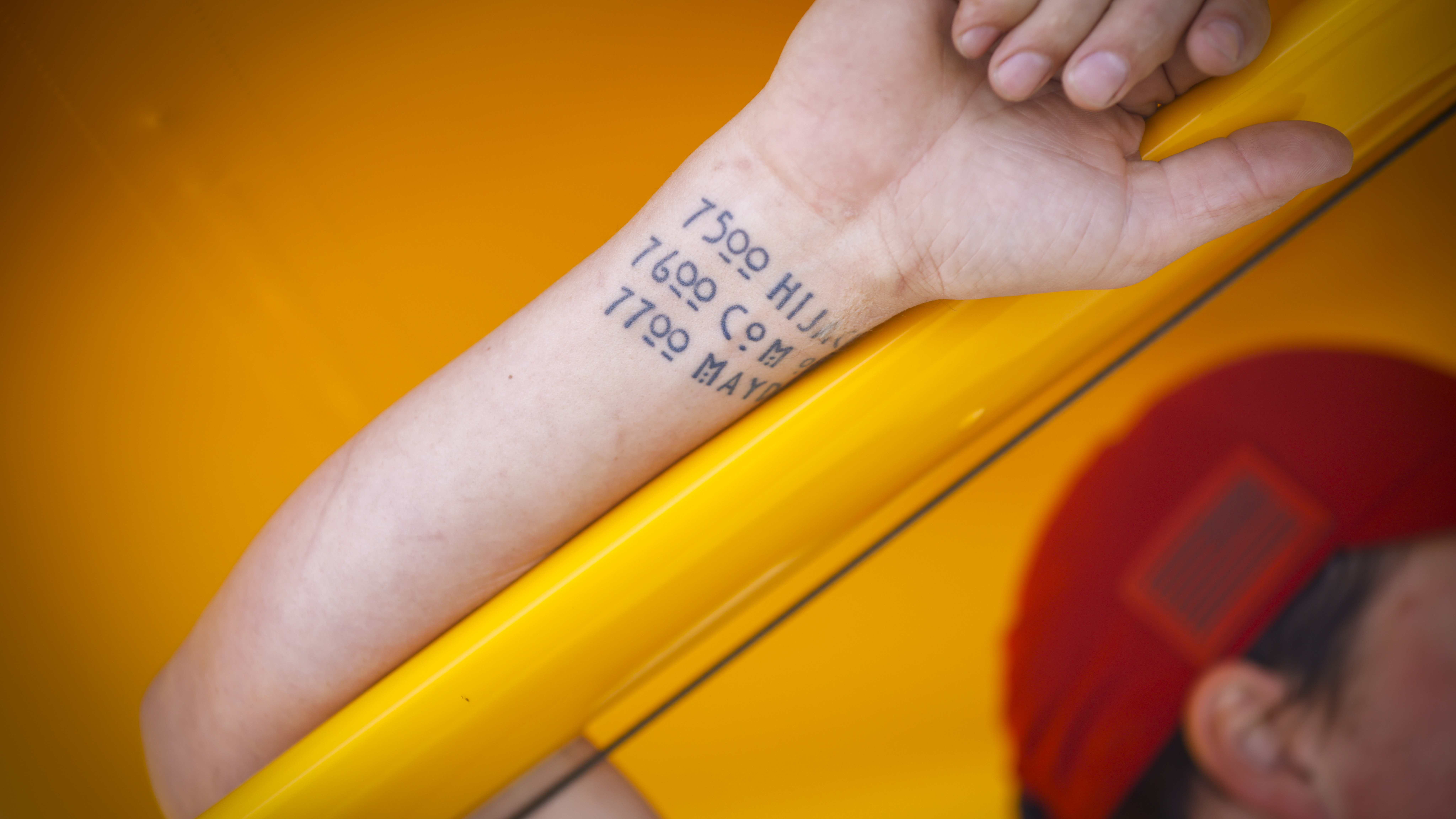 CFII Lars Ljungqvist has tattoos of important transponder codes in a handy spot on his arm.