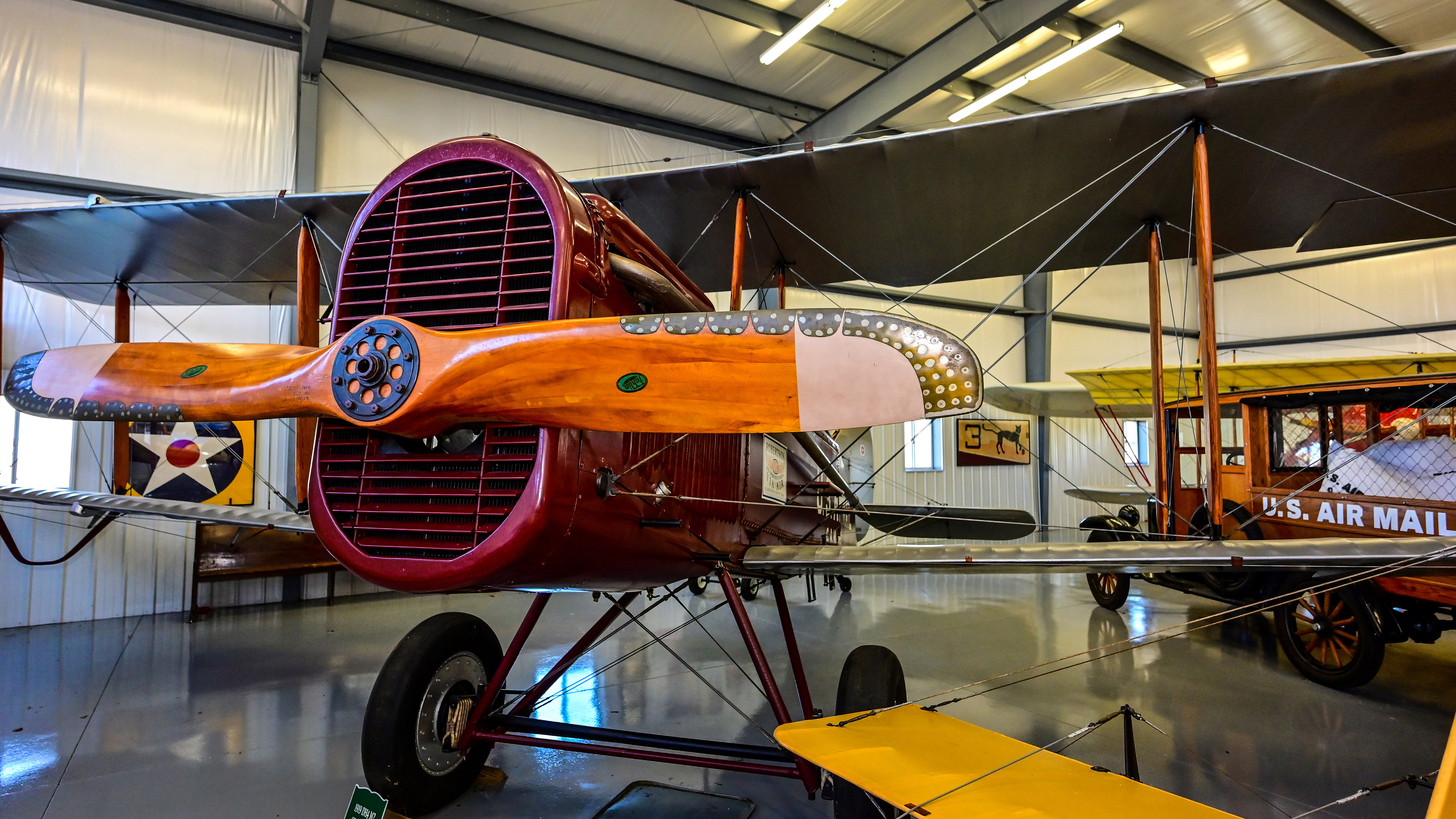 It was constructed from wood with wire bracing and fabric covering.