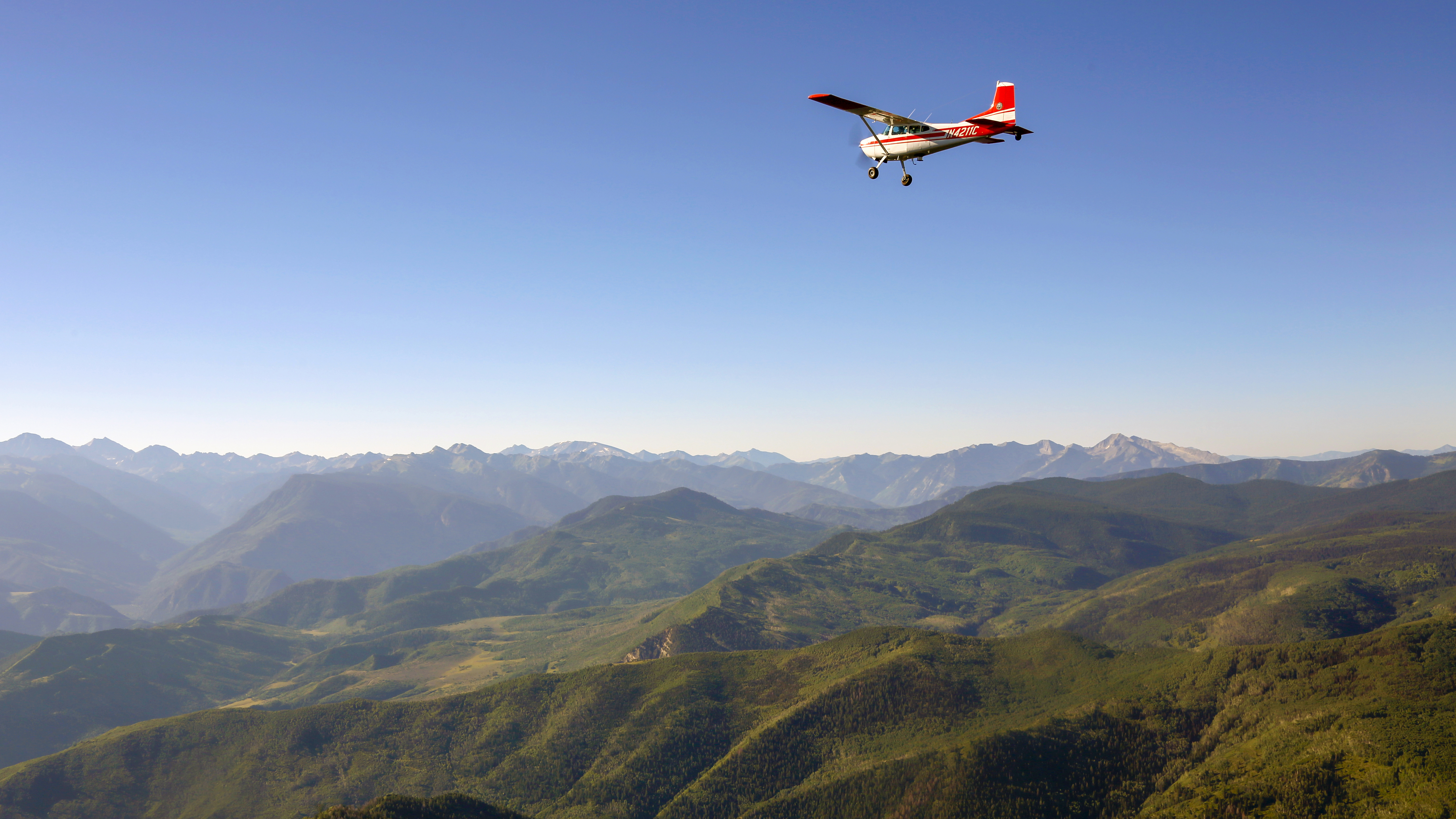 Flying over Colorado's hight country.
