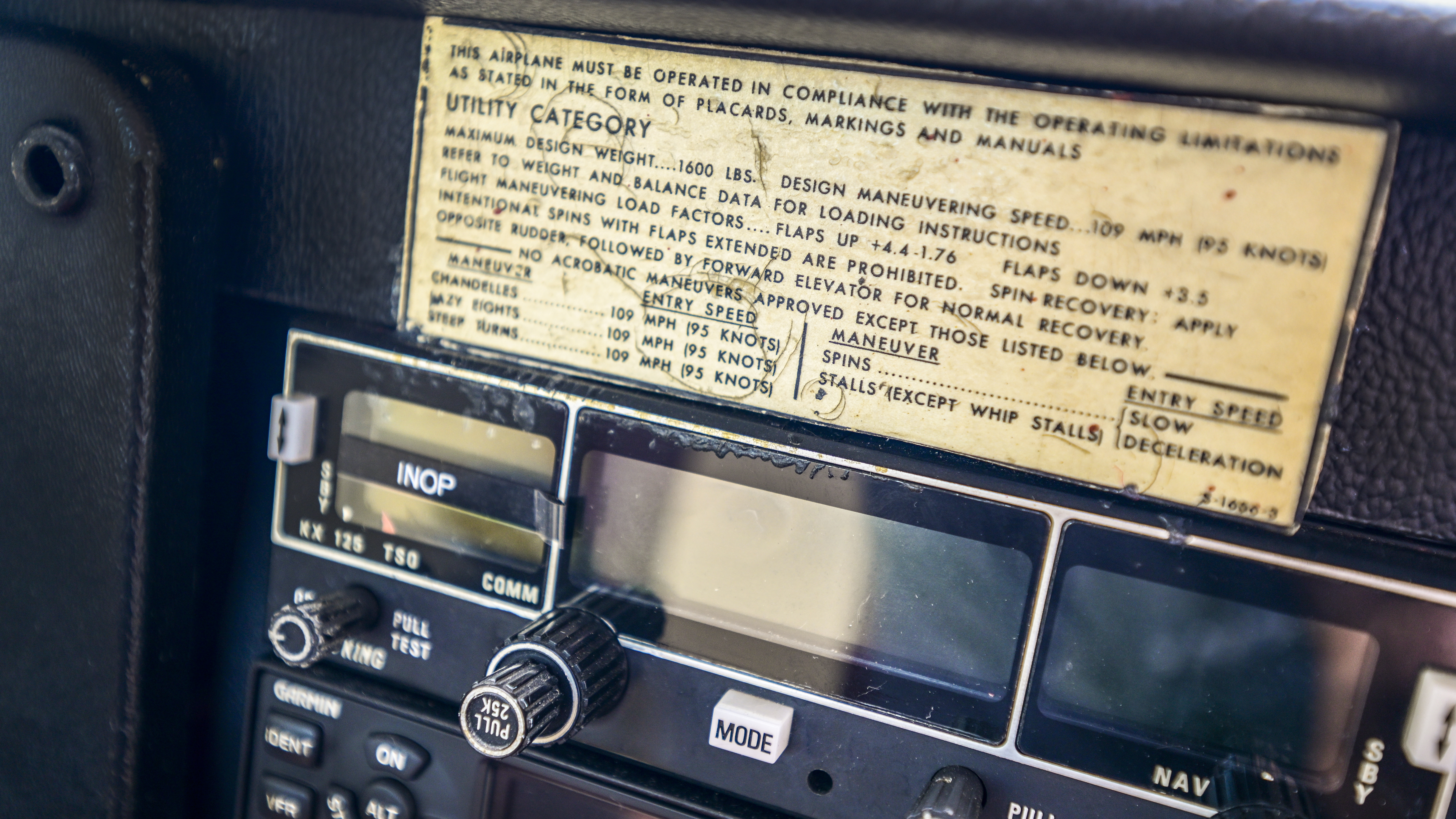 An unrestored placard acknowledges the aircraft’s origins.