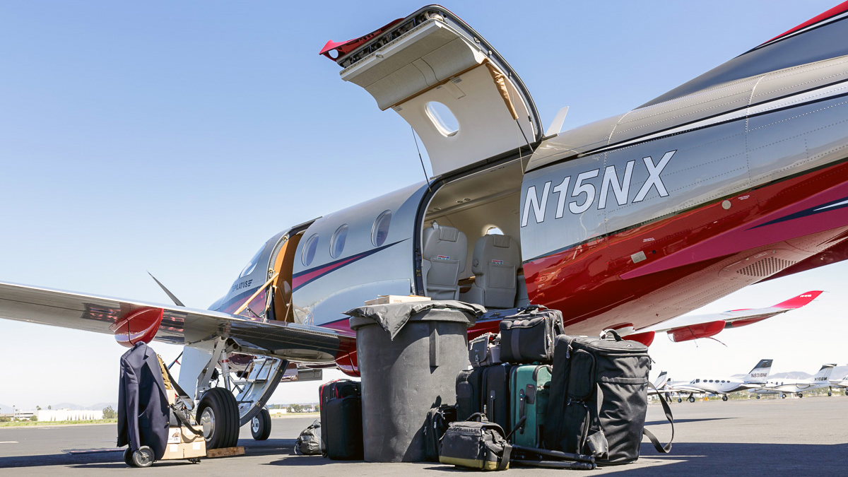 The Pilatus PC–12 started the move to huge aft cabin doors. They can be operated with a button-press, have a strap in case the automatic system fails, and can swallow just about anything.