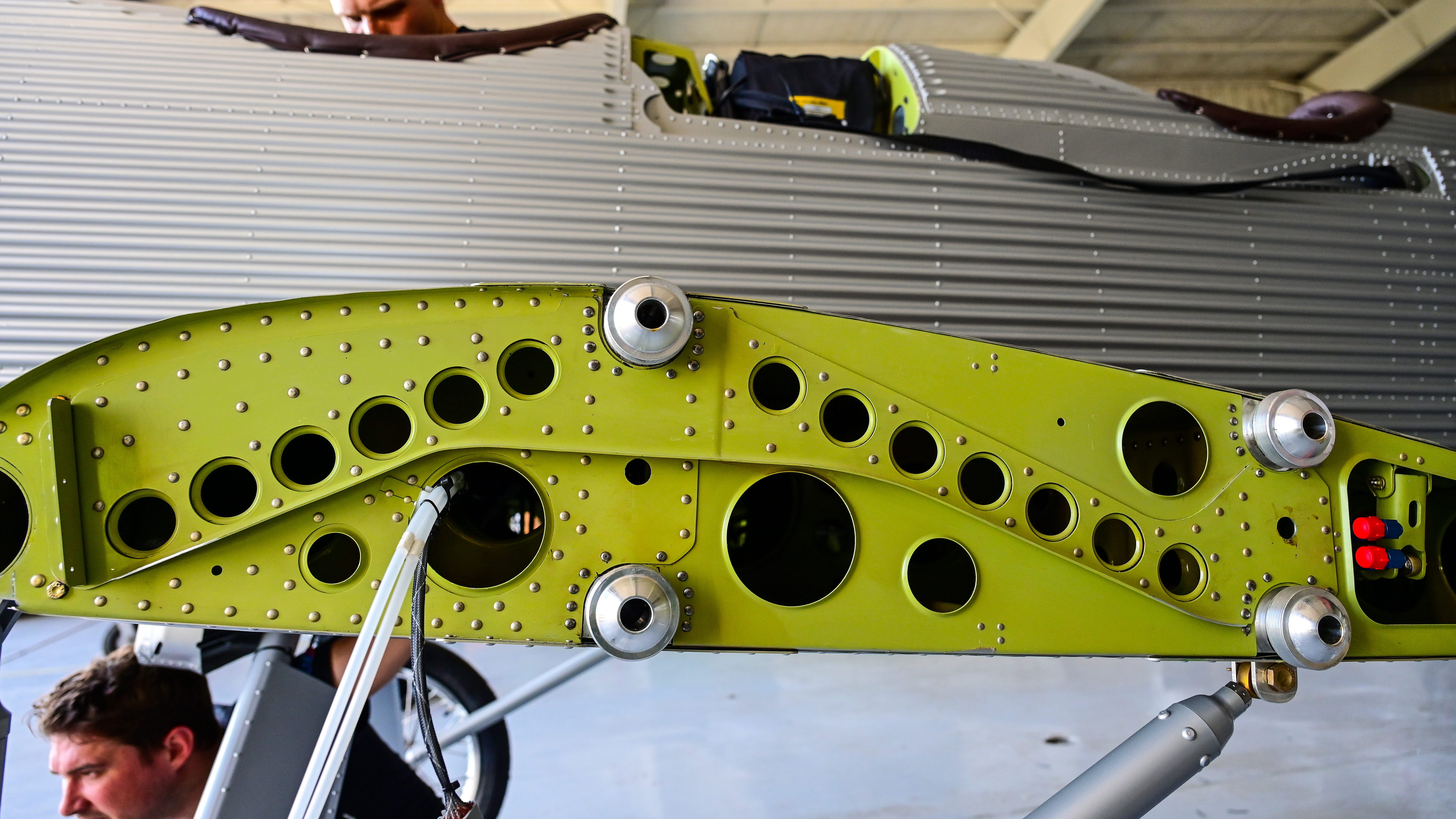 A50 serial number 5 showing off its spar box, wing attach points, and attention to detail in its overall construction.