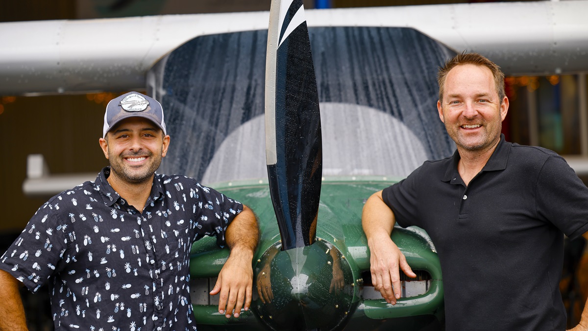 Bobby Nikkhoo (left) and Morgen Jackson in front of one of their Vashon Rangers.