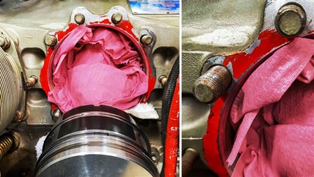 What Corey saw after the cylinders were removed.