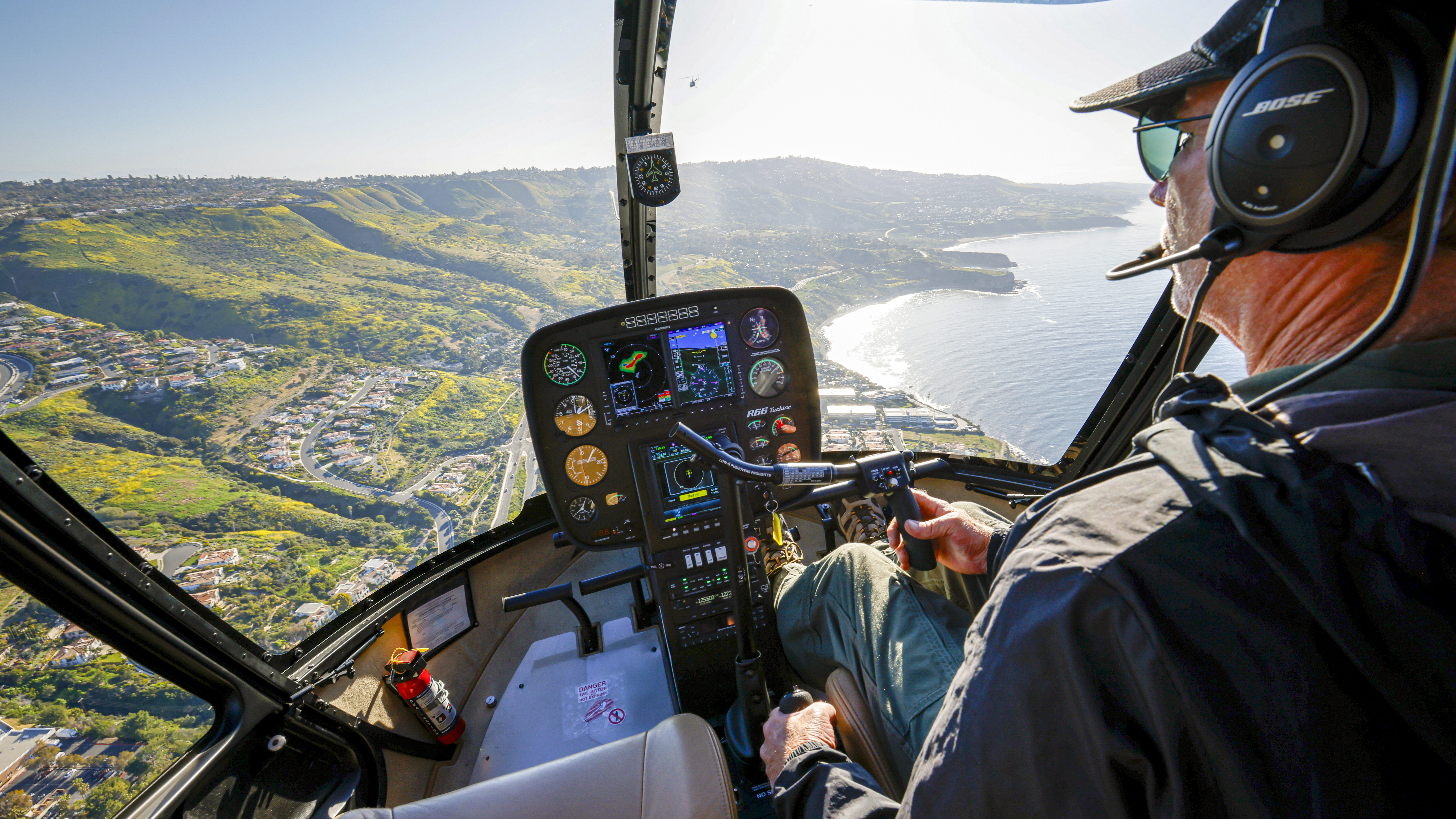 Flying over the Palos Verdes Peninsula, not far from the Longhill House where Frank Robinson founded RHC. 