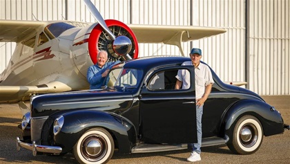 In the Baker family, nostalgia for vintage vehicles runs deep. Mark and his dad, Ralph, with the 1940 Ford Coupe he restored.