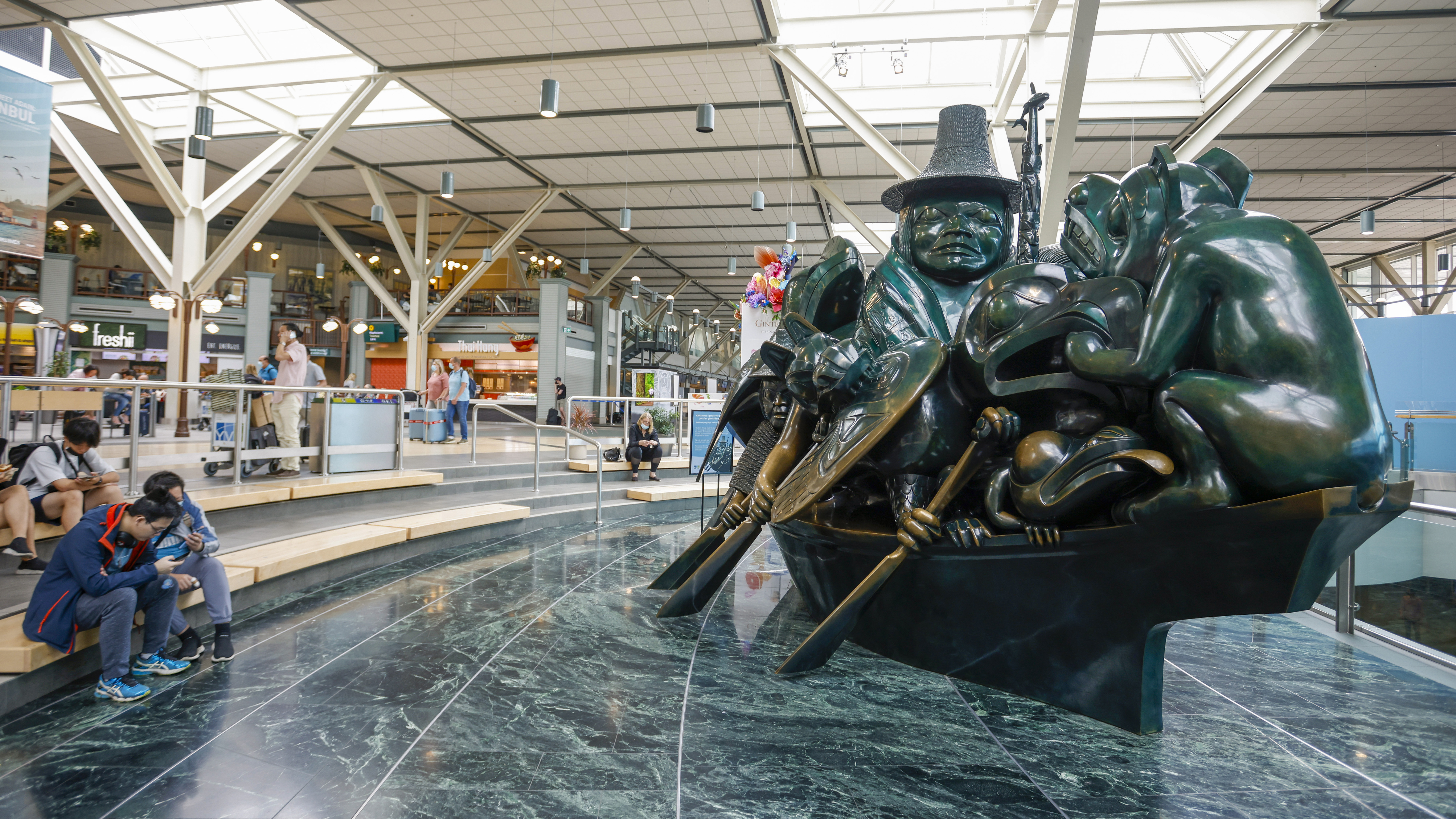 The Jade Canoe sculpture in the main terminal. Photography by Chris Rose.