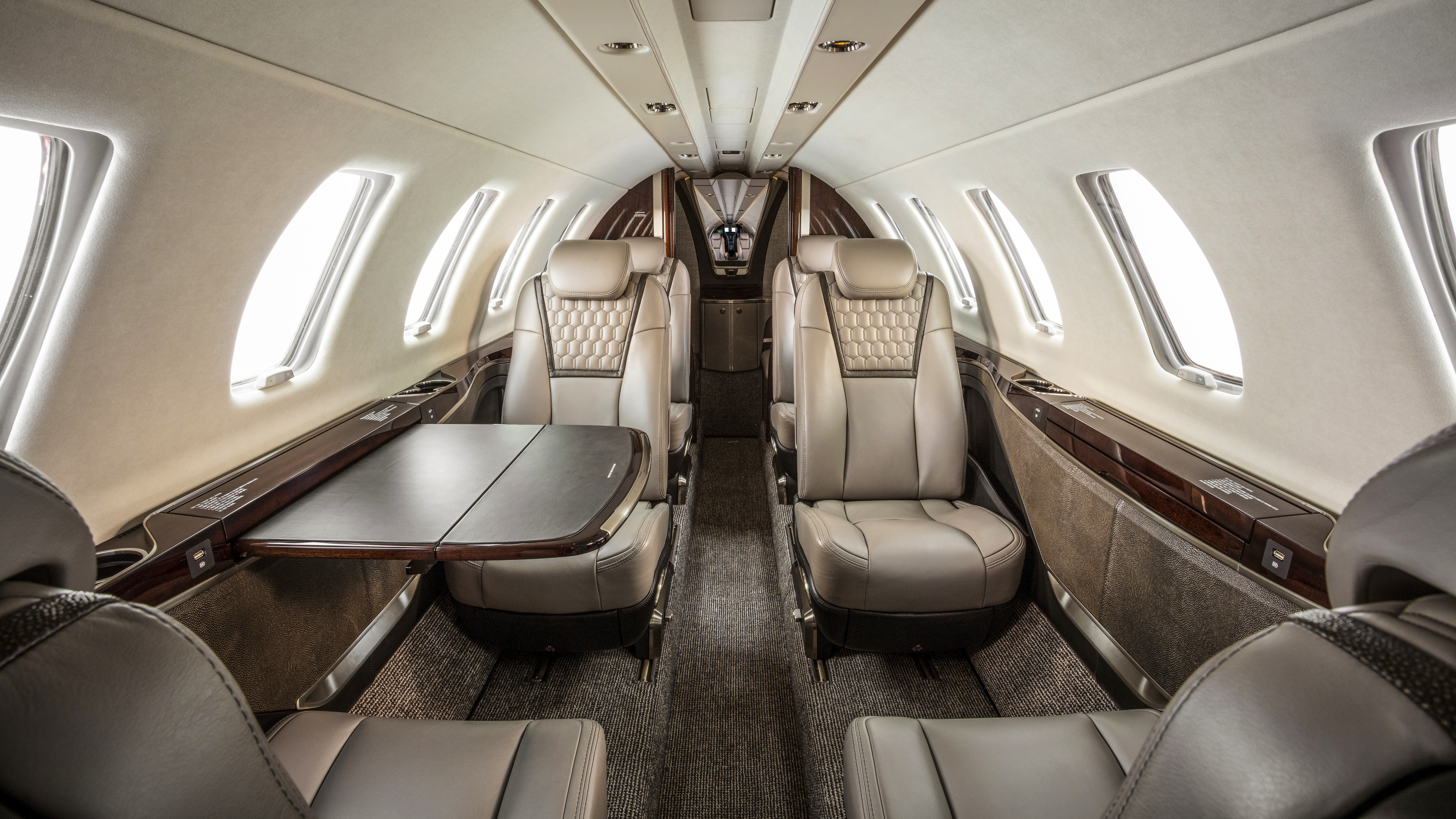 Passengers can use an app on their phone to control cabin temperature, lighting, and window shade position.