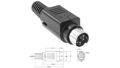 The author found this Kycon KPPX-4P plug that fit the socket on the 696.