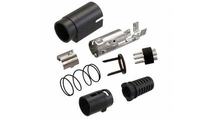 The Kycon connector came as a kit with eight tiny pieces and no assembly instructions.