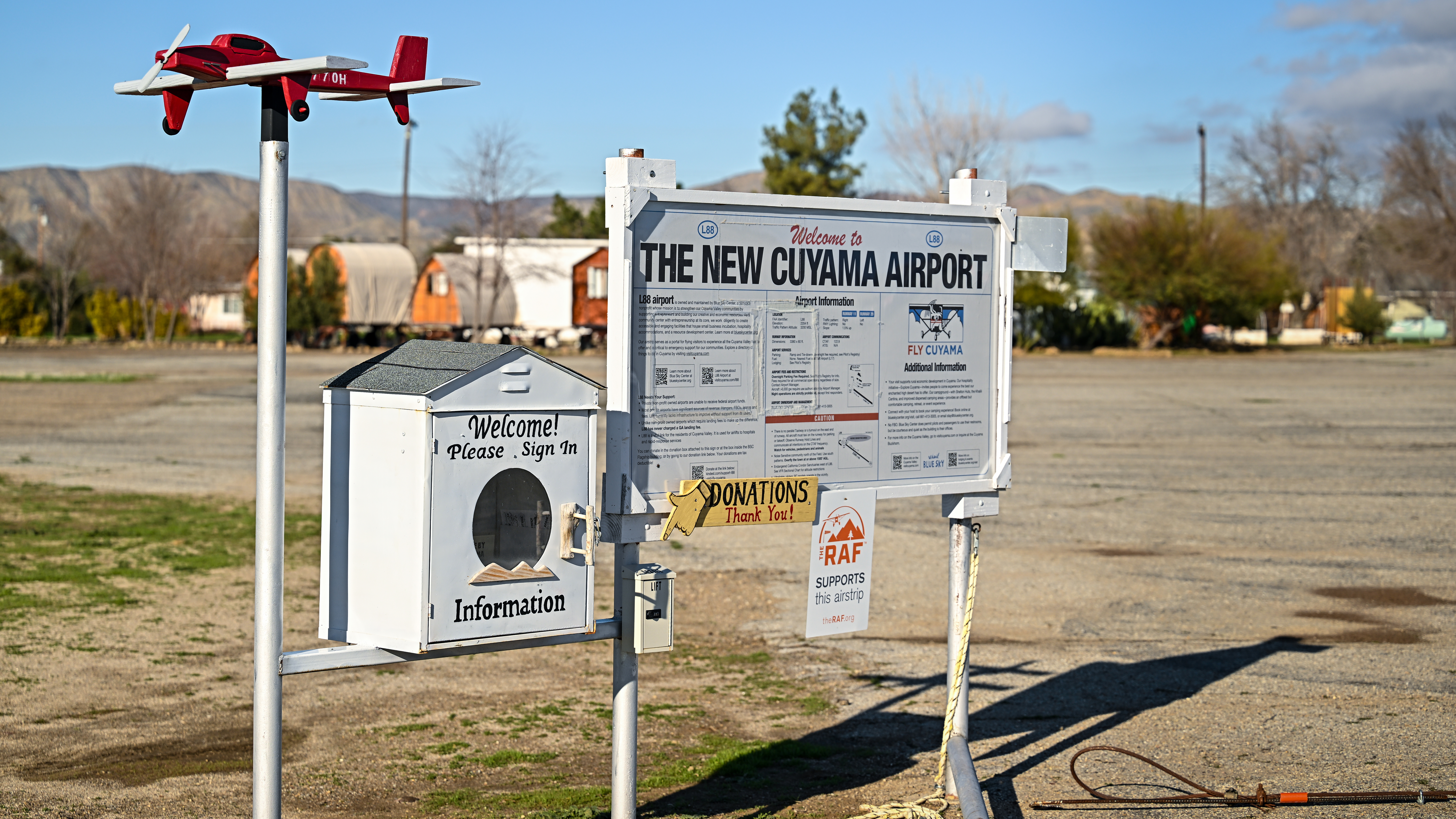 Don’t forget to sign in after you fly in to L88, and donations can be made in cash or online.