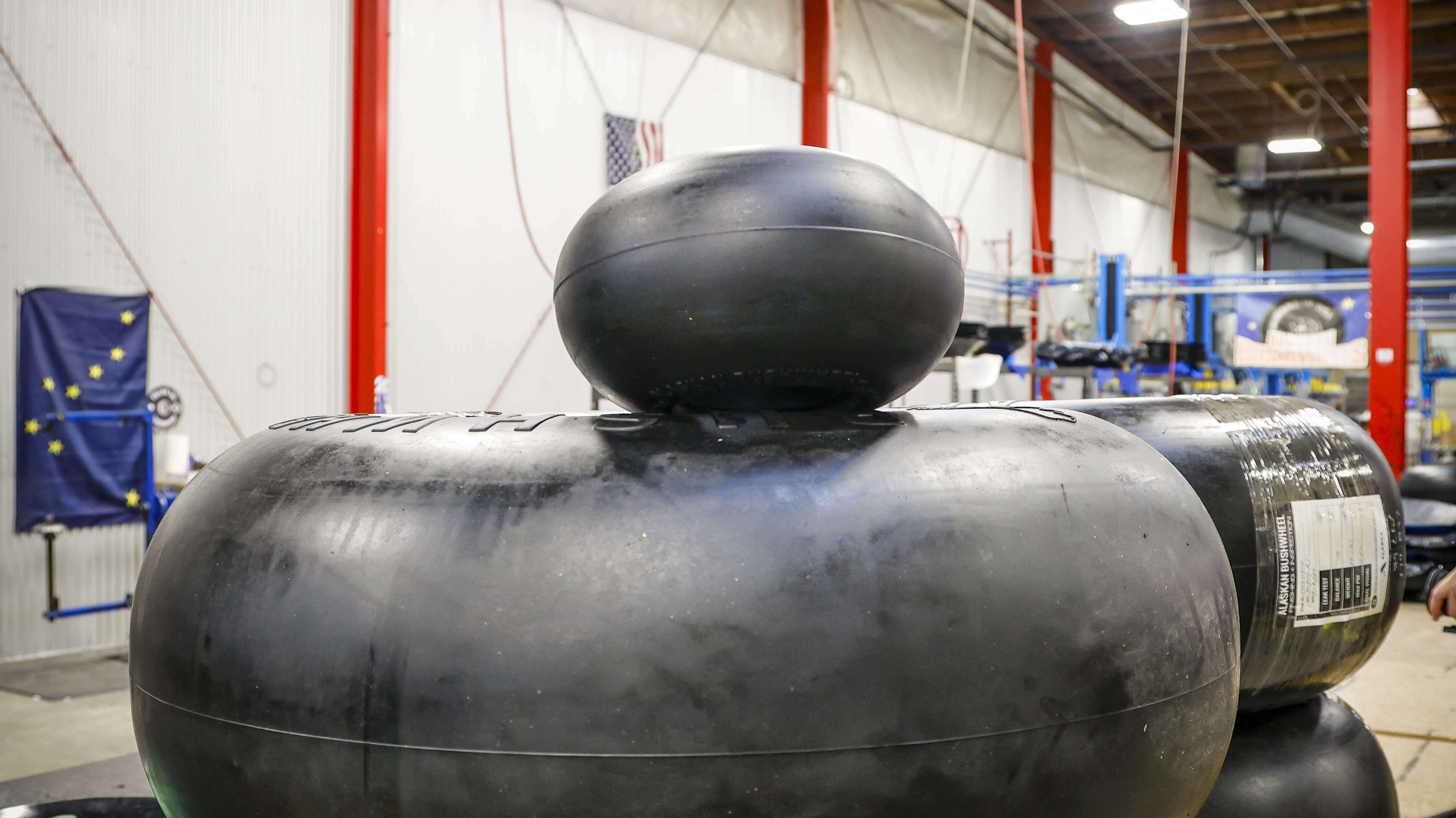 A “baby” Bushwheel sits atop a 35-inch tire.