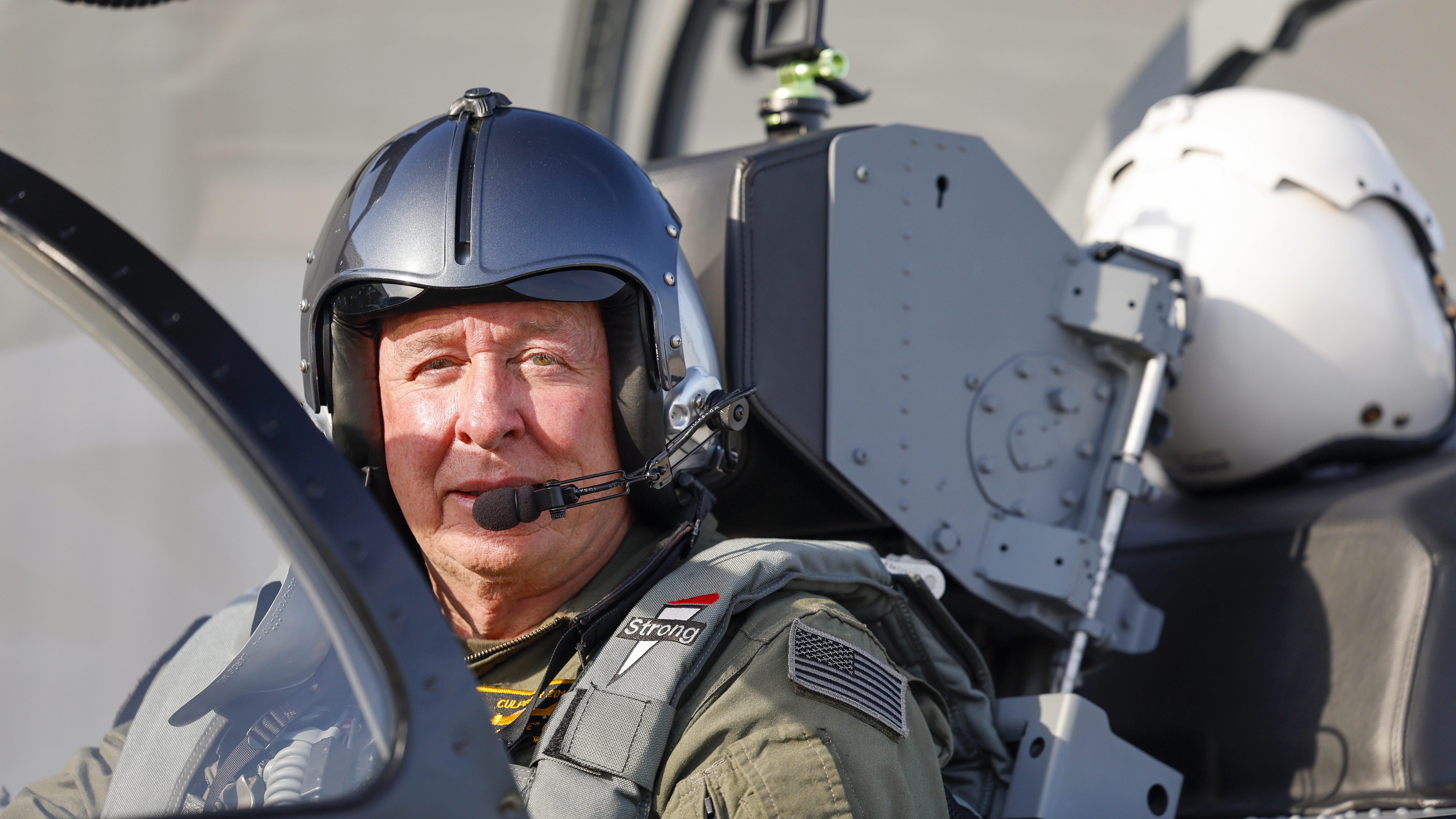 Pilot and owner Jimmy Hayes celebrated his seventieth birthday by flying 70 successive aerobatic maneuvers in his L–39.