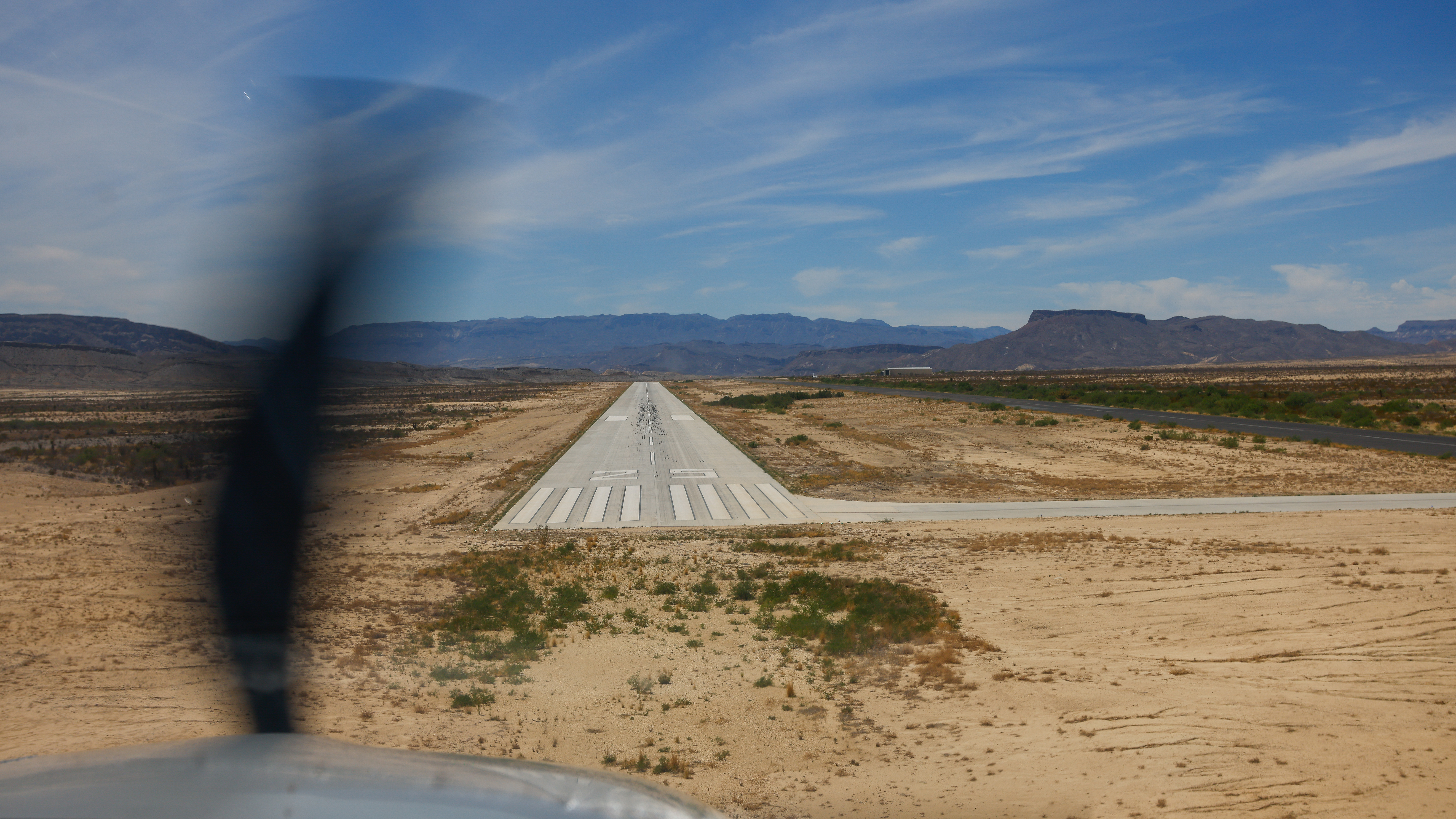 On approach to Runway 7/25 at Lajitas International Airport (T89).