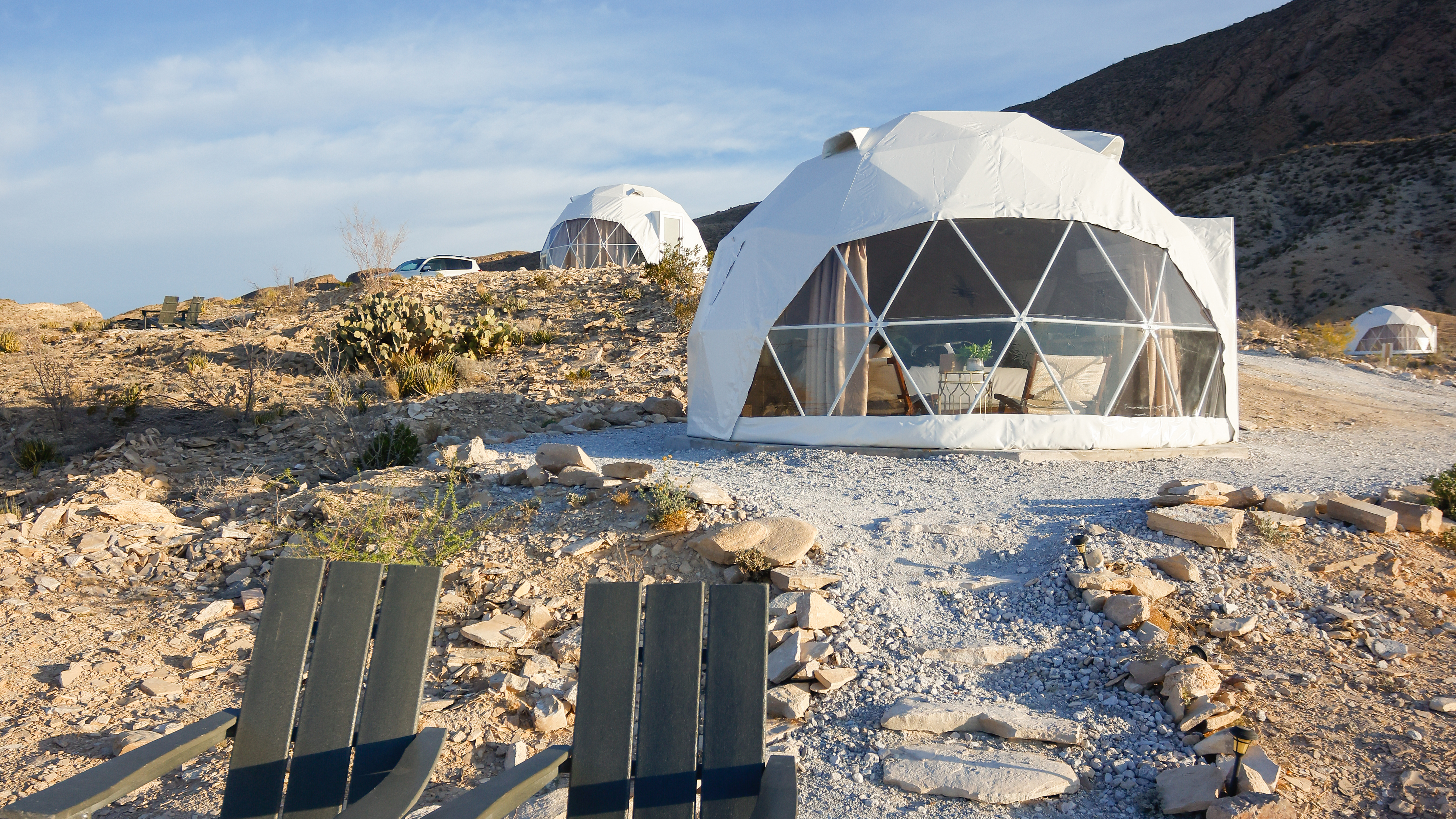 All dome hotel rooms have fire pits and their own seating areas