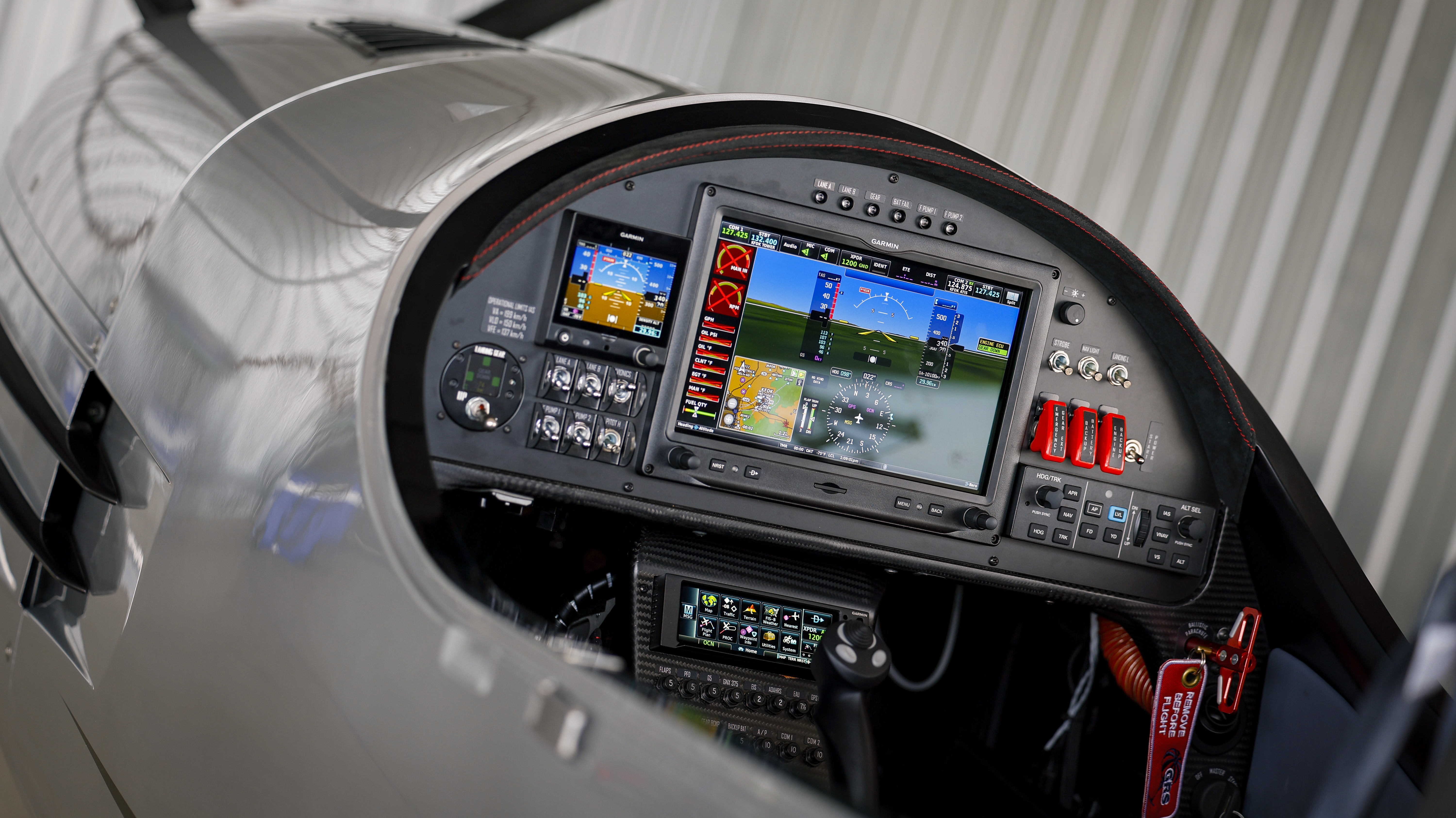 The centerpiece of the digital, IFR-capable Garmin panel is a 10.4-inch G3X.