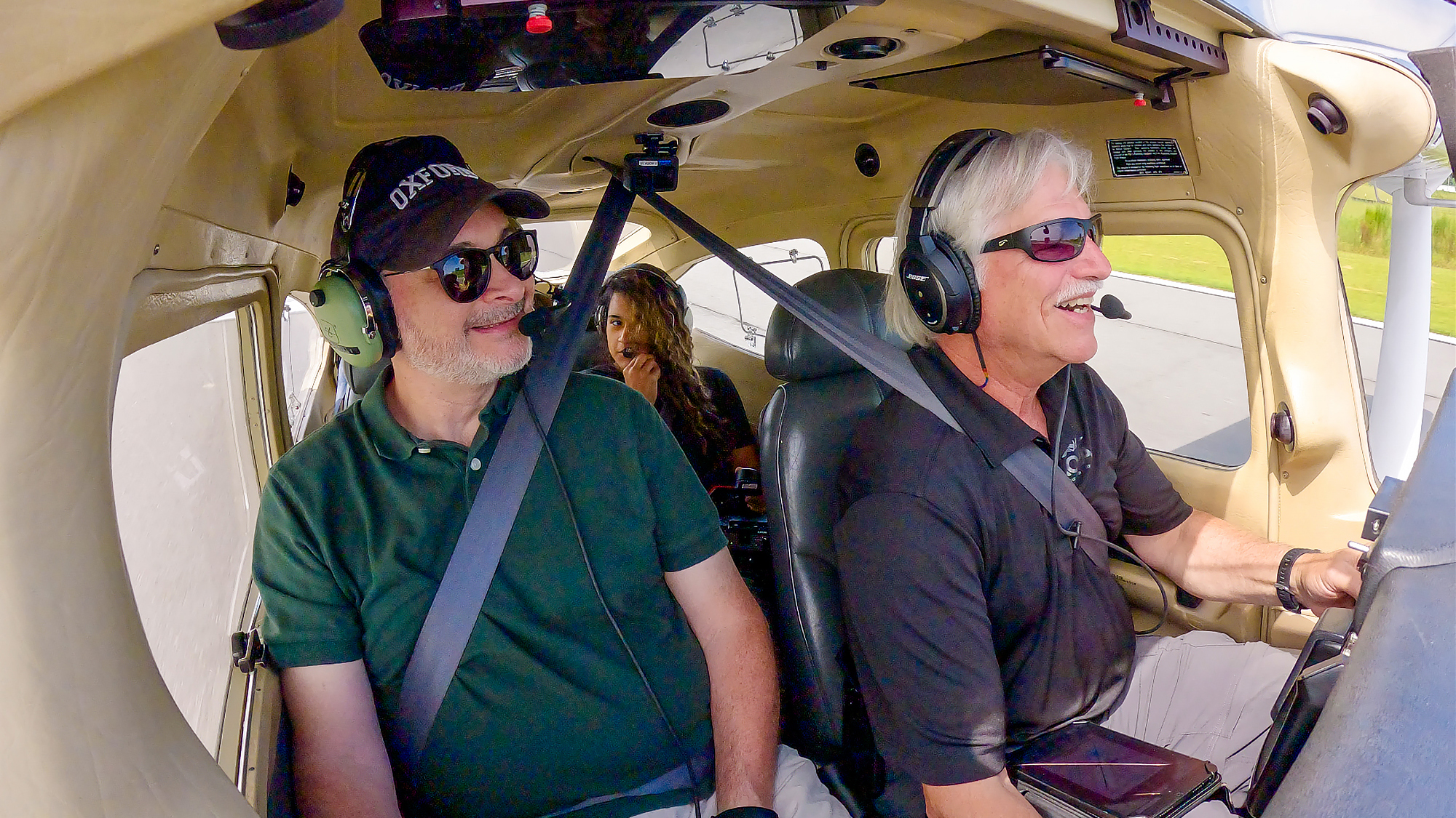 "Air Dave" with David Tulis piloting, Jim Auchmutey learning, and Bri Cabassa recording their conversation from the back seat of a Cessna 182.