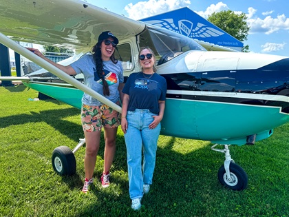 AOPA Features Editor Alicia Herron (left) and AOPA Western Pacific Regional Manager Niki Britton (right)
