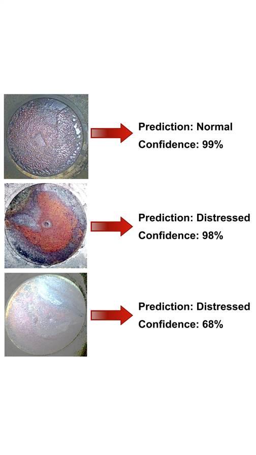 The second submodel classifies the cropped image as “normal” or “distressed.”