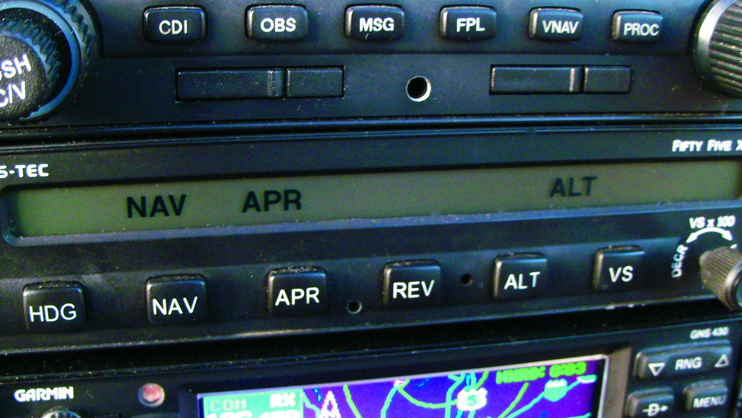 The rate-based S-TEC 55X autopilot computer is mostly self-contained and driven by an electric turn coordinator.