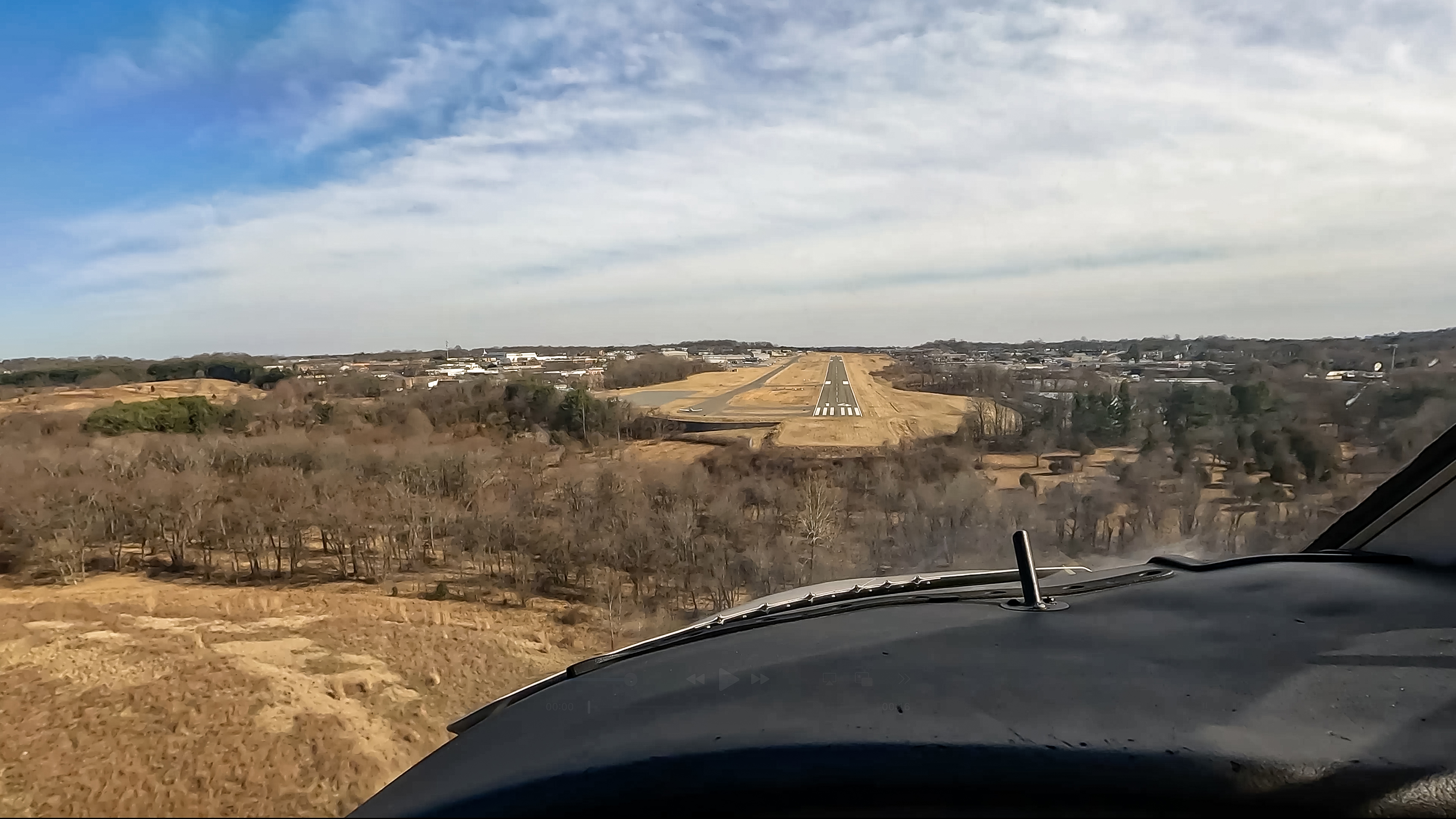 Runway 14 is preferred for landings because of its slight uphill grade.