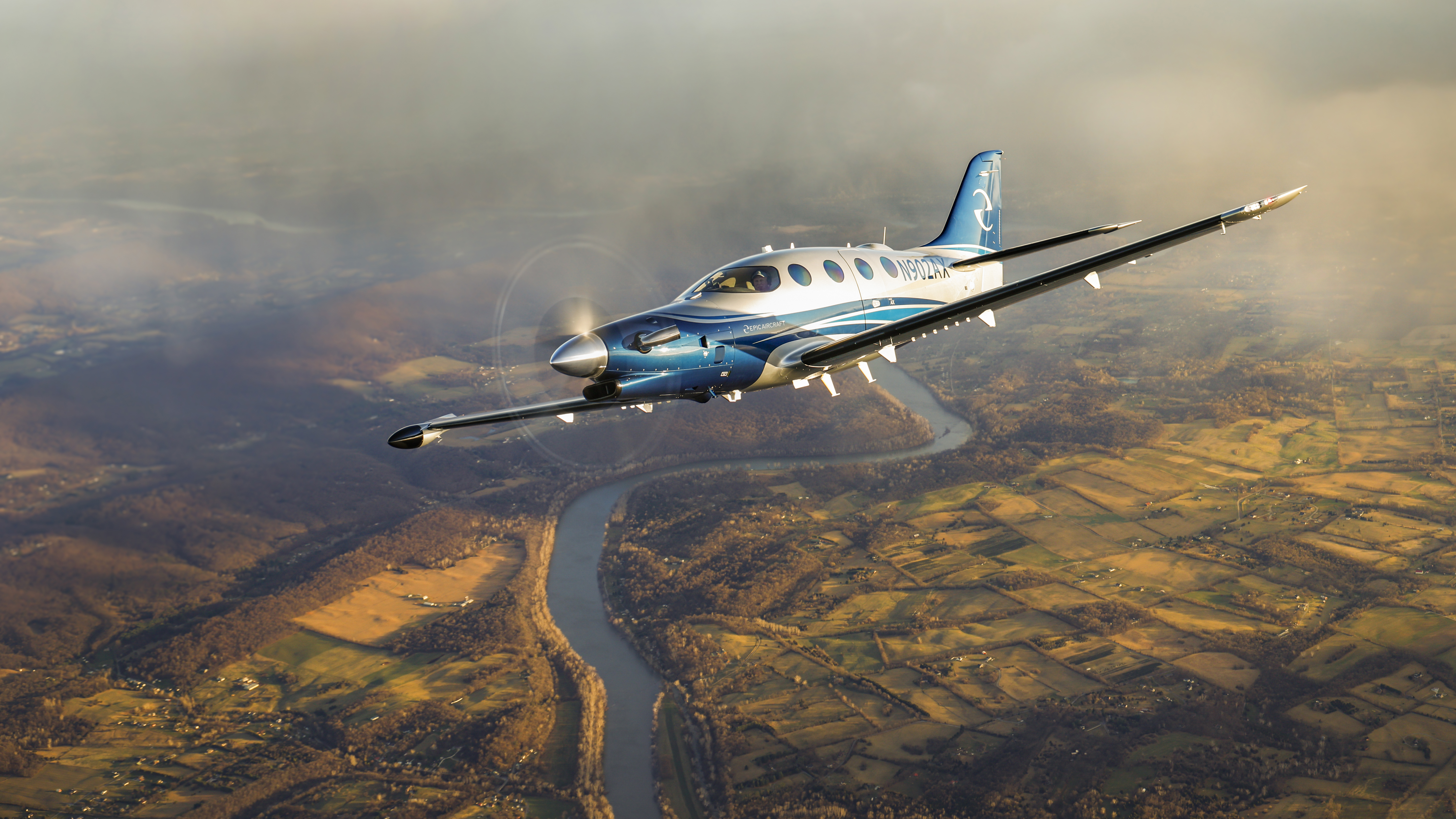 The Potomac River on the Maryland/Virginia border provides the backdrop for a late-evening photo flight.