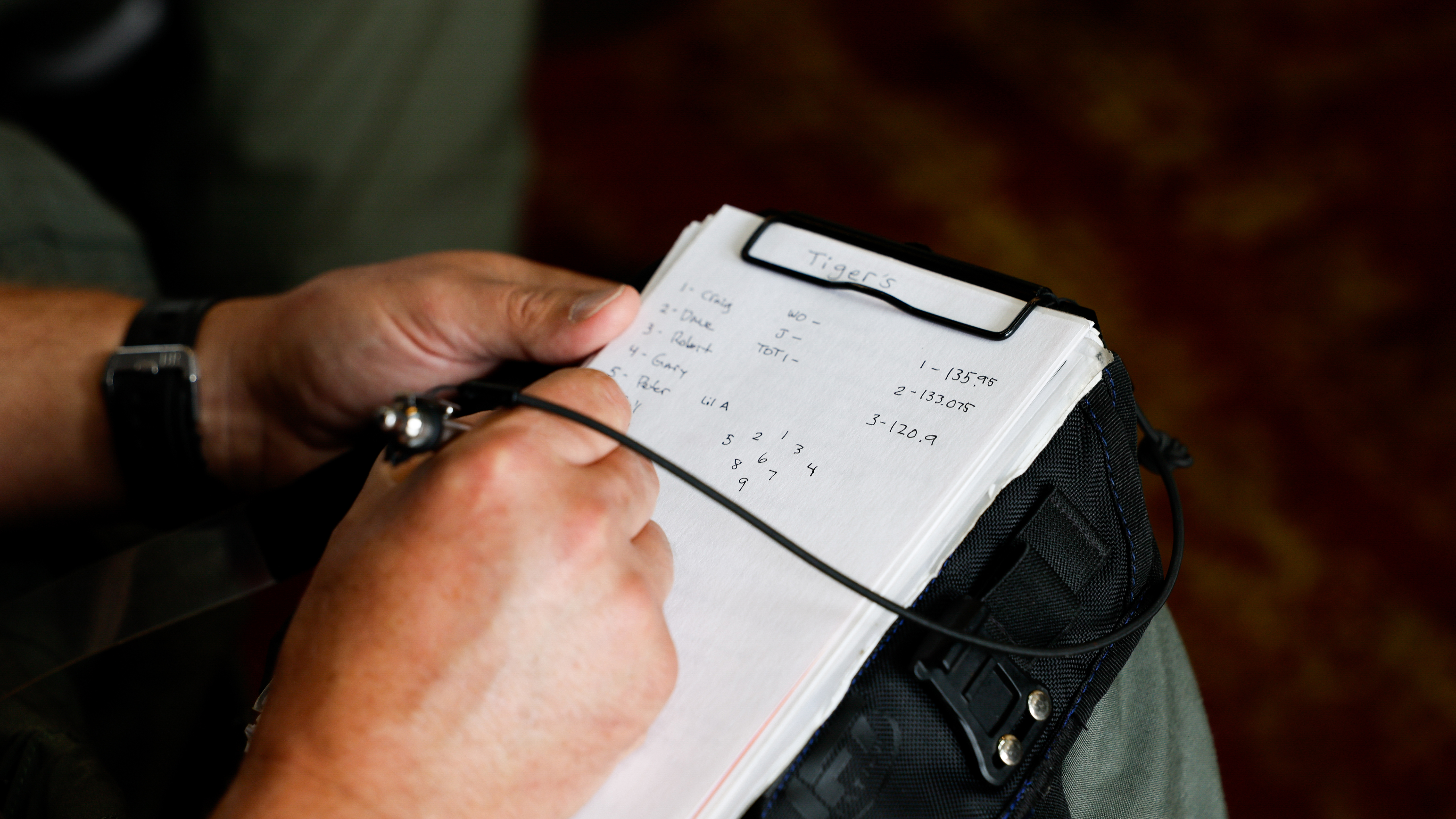 Each pilot takes meticulous notes during the briefing.