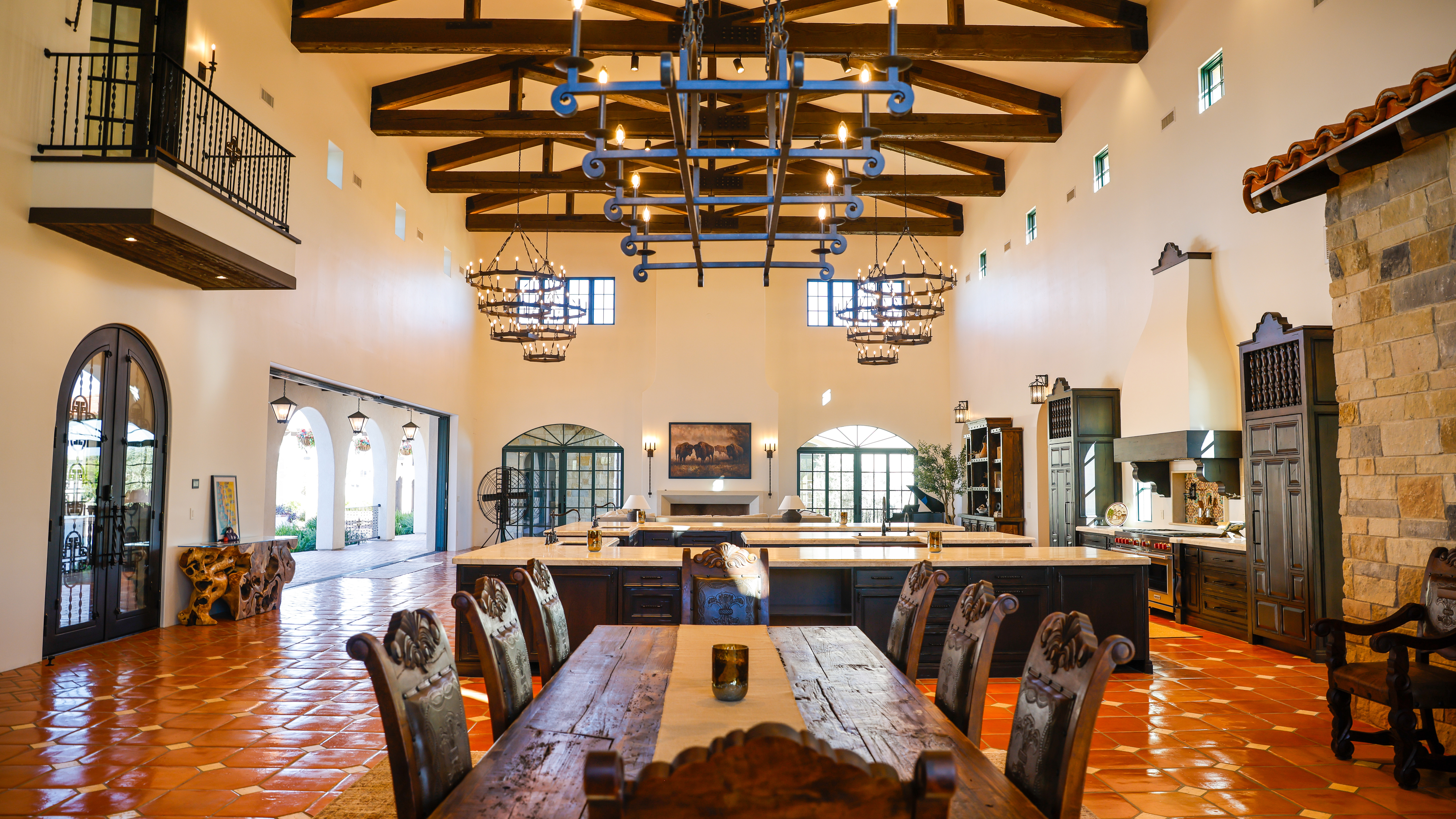 Gracious living at Pegasus includes spacious living areas like this enormous kitchen.