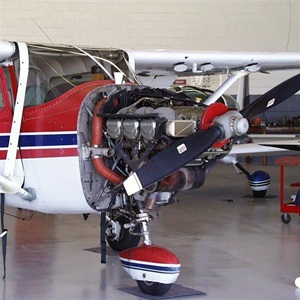 uncovered airplane engine