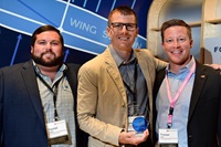 Nationwide Aviation flight instructors receive recognition as the best flight school in the Central Southwest region during the 2019 AOPA Flight Training Experience Awards at Redbird Migration in Denver, October 16, 2019. Photo by David Tulis.