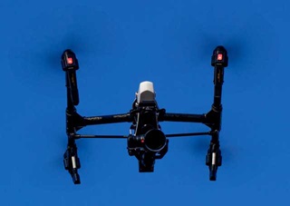 A DJI Inspire in flight. Jim Moore photo.