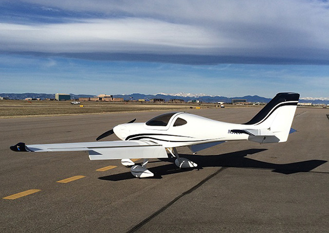 AEAC's proof-of-concept Sun Flyer on the ramp at Denver's Centennial Airport. Courtesy photo.